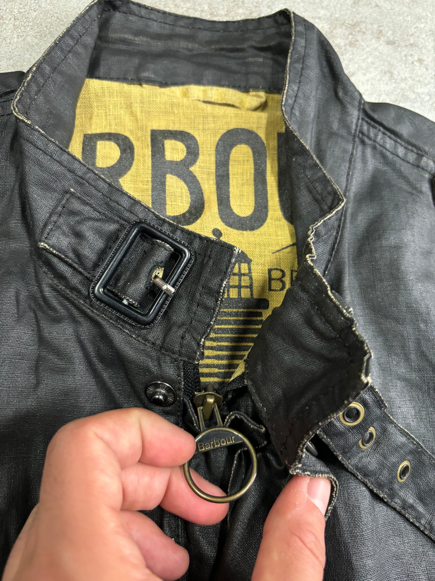 Chaqueta Cuero Encerada Barbour 00s Vintage - L