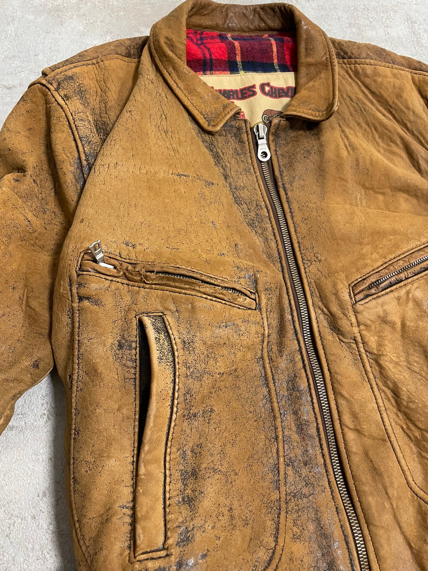 Chaqueta Aviador Cuero Vintage Charles Chevignon 80’s - M
