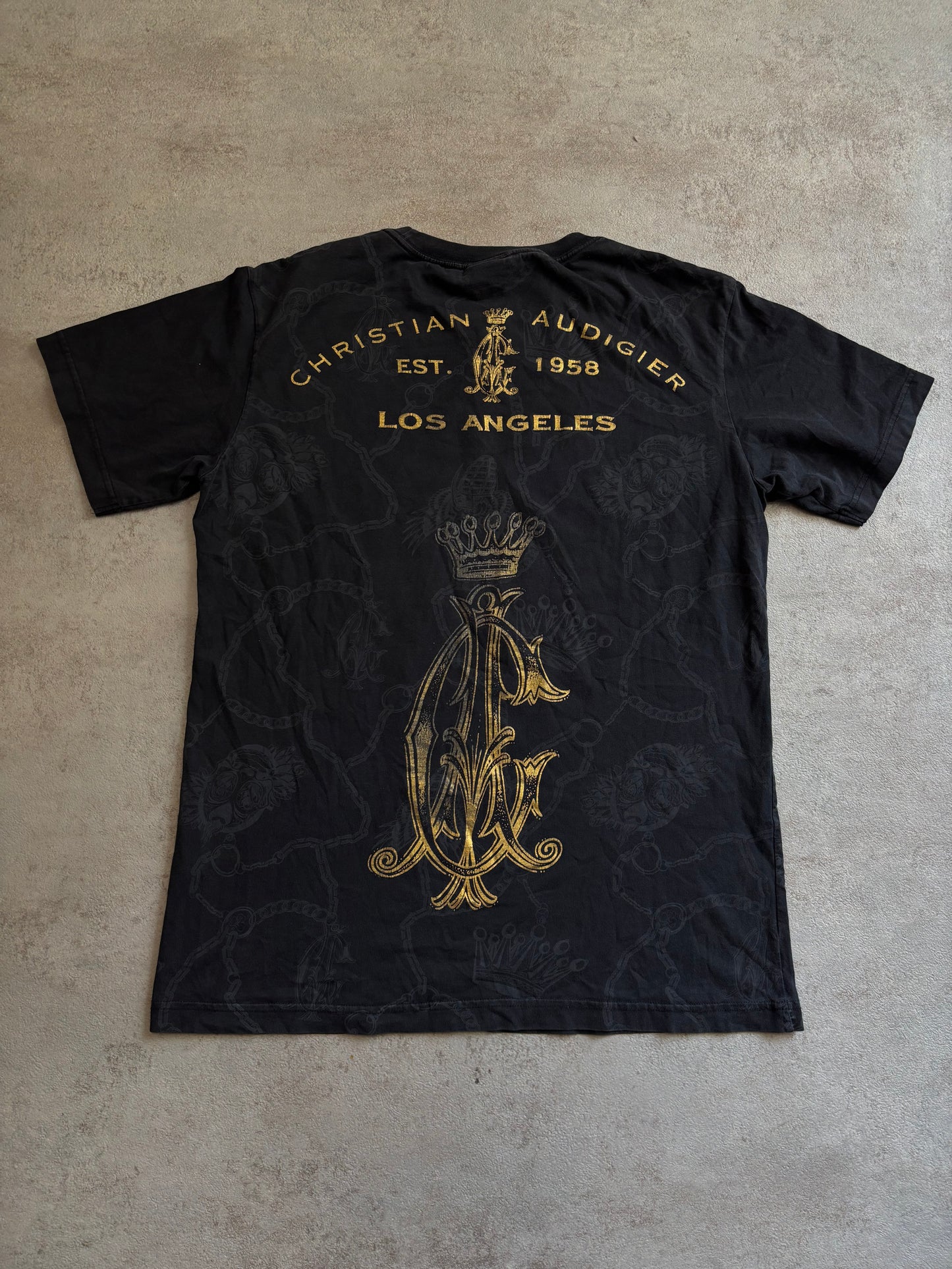 Camiseta ‘Full Print’ Christian Audigier 00s Vintage - M