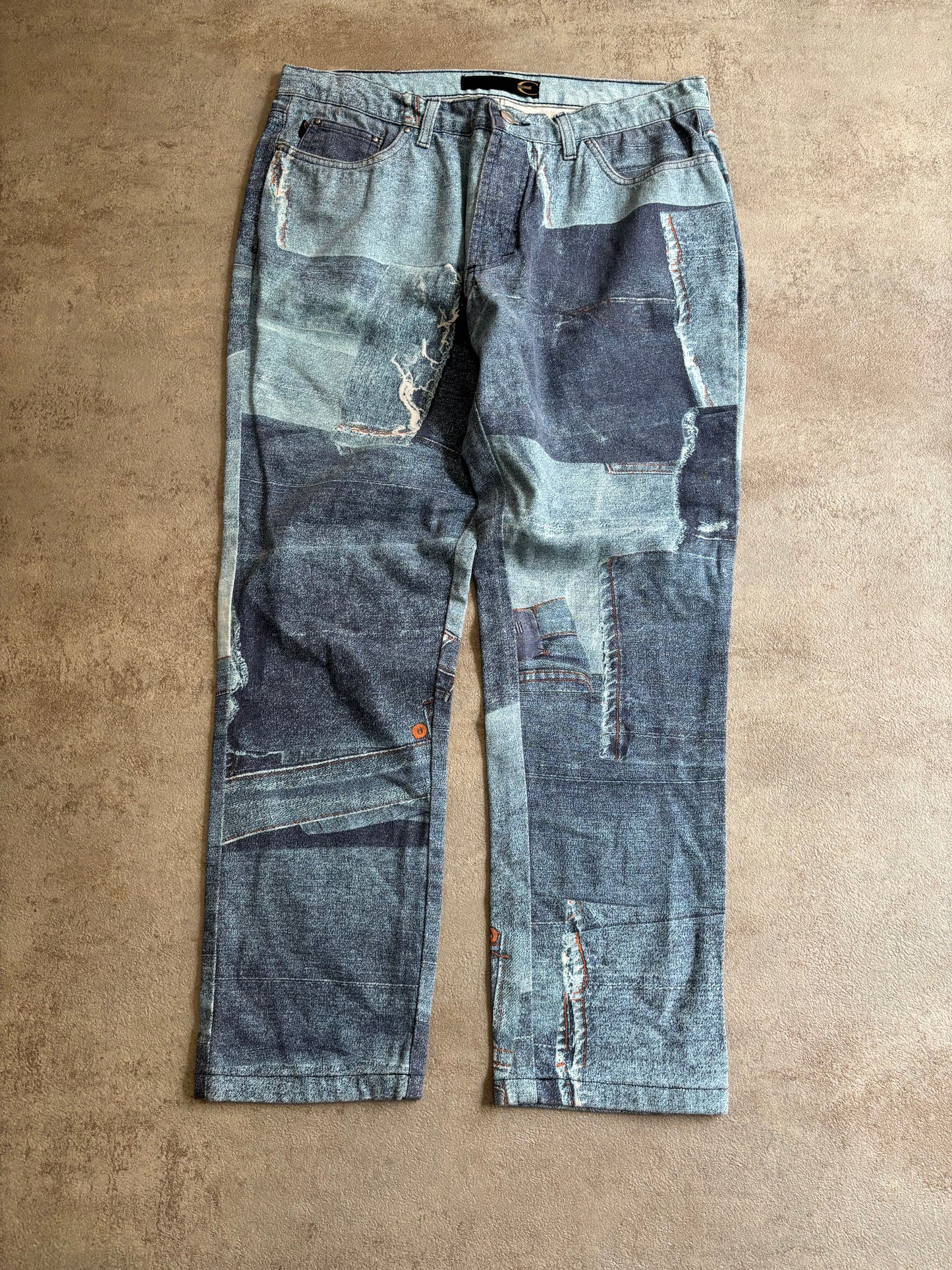 Pantalones Archive ‘Full Jeans Print’ Just Cavalli 00s Vintage - L Woman