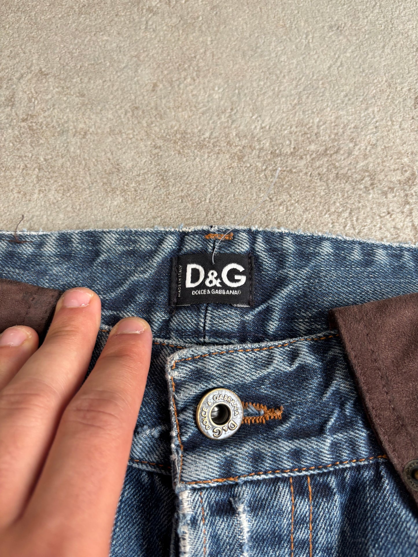 Vaqueros Cuero Dolce & Gabbana 2005 Vintage - S