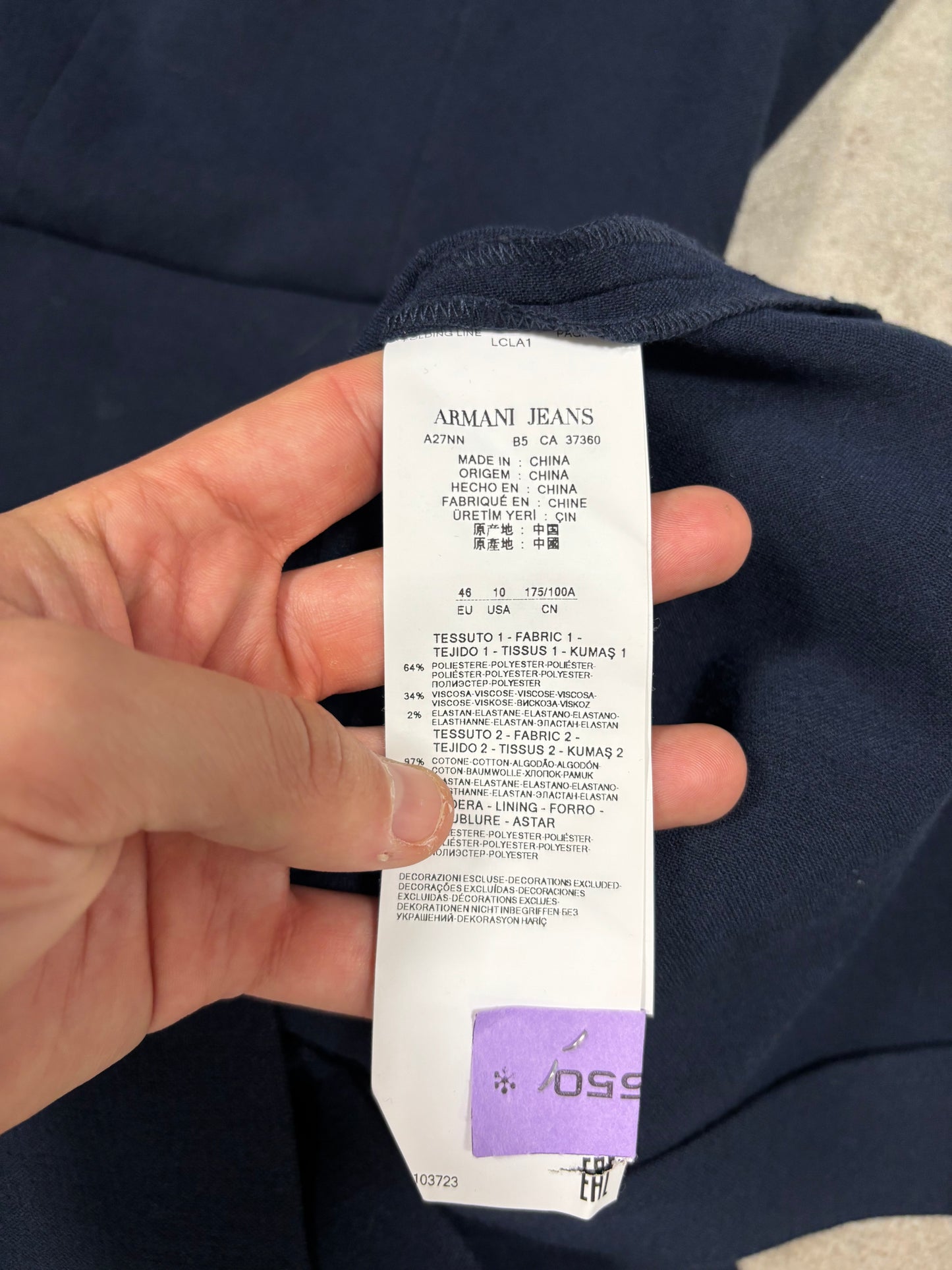 Vestido Largo Arreglado Armani Jeans - M