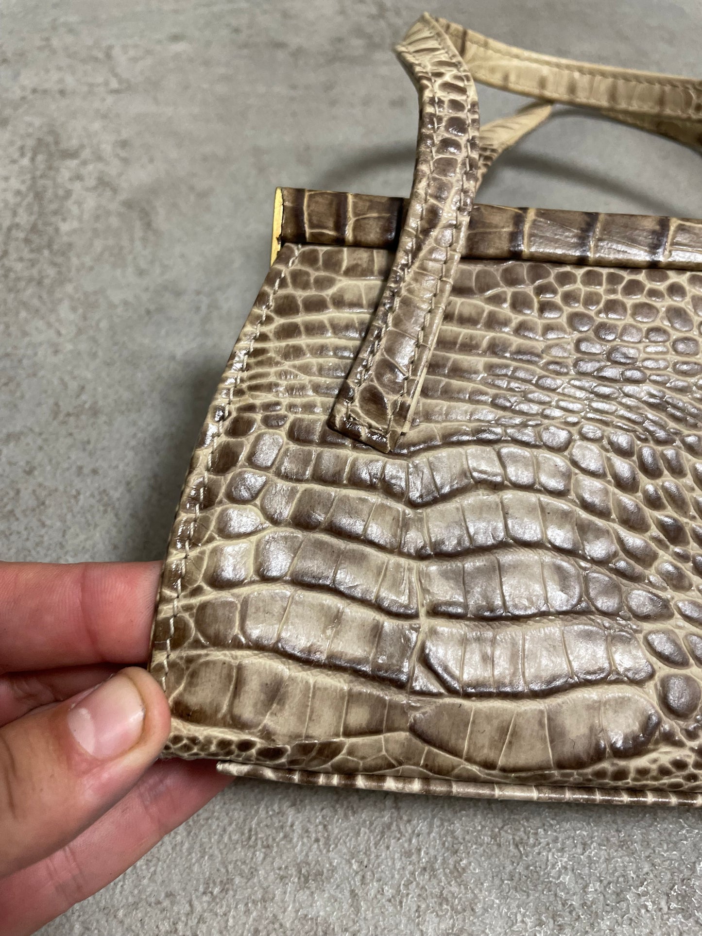 Bolso Baguette Piel ‘Estampado Cocodrilo’ Pierre Cardin 90s Vintage