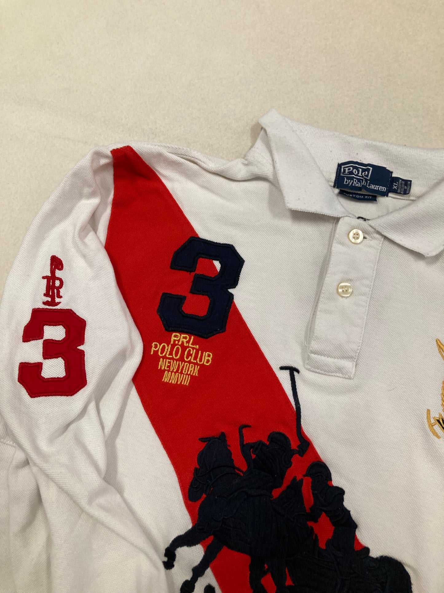 Polo Manga Larga Ralph Lauren ‘All Embroidered’ 90s Vintage - S