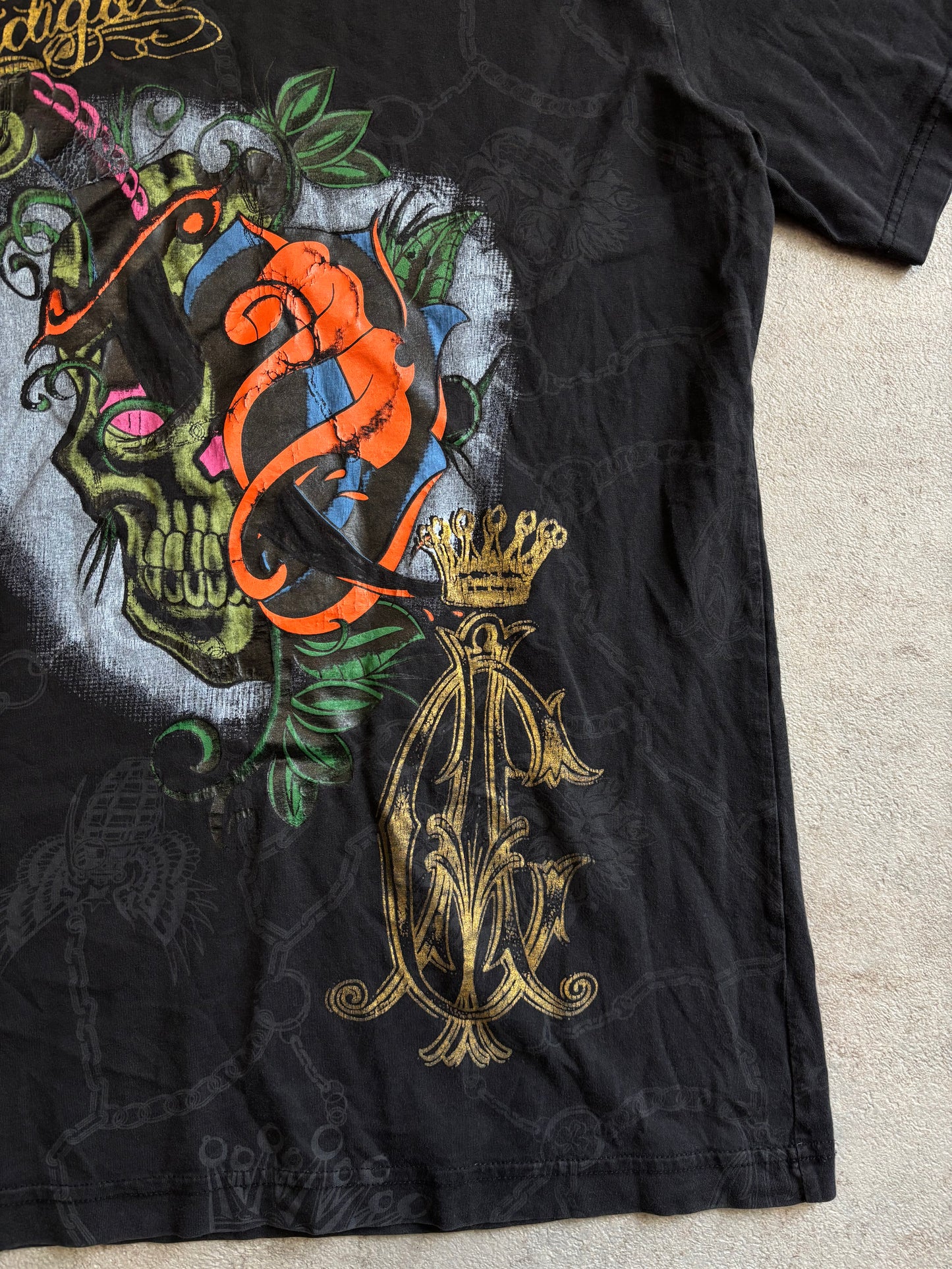 Camiseta ‘Full Print’ Christian Audigier 00s Vintage - M