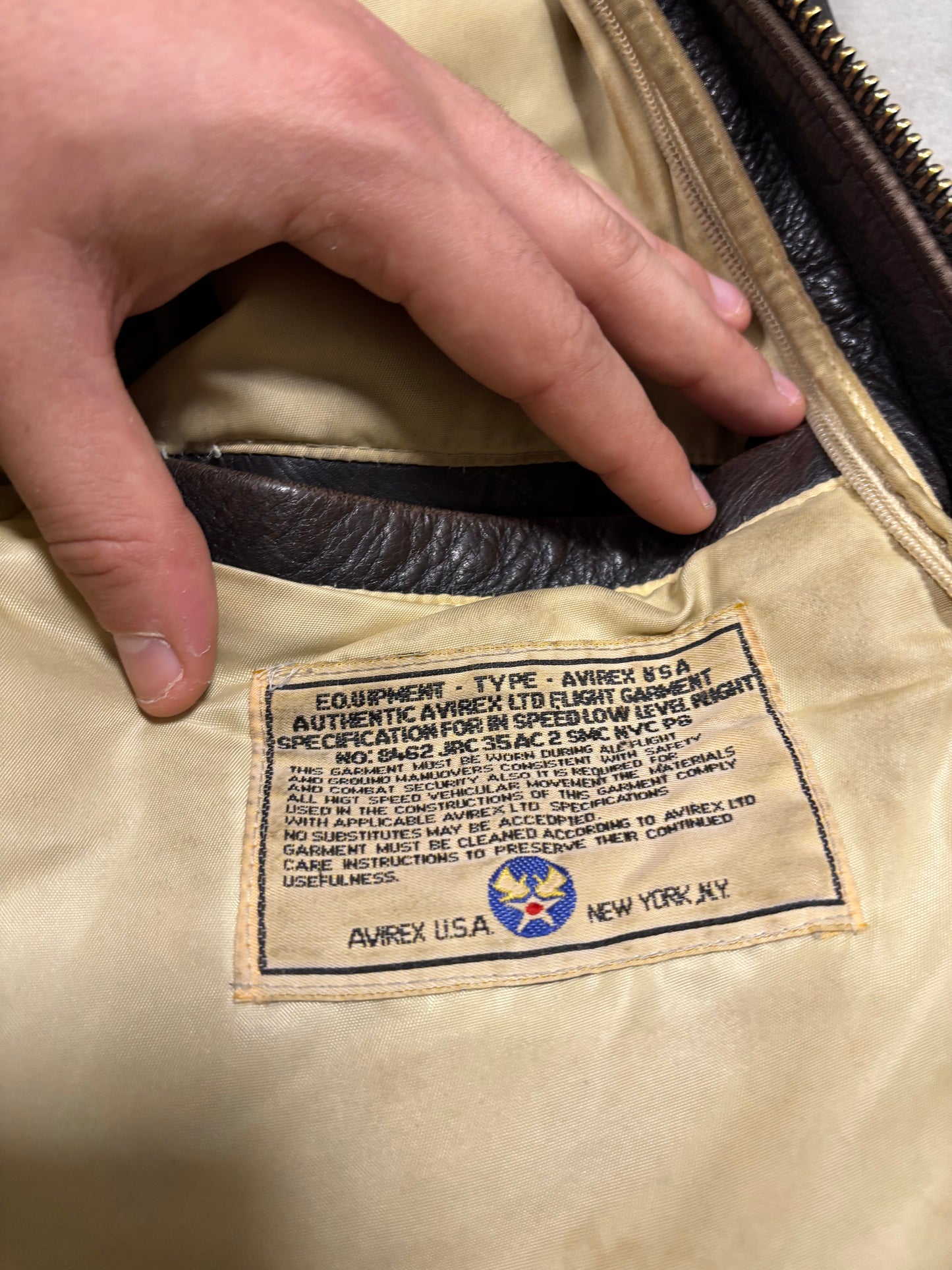 Chaqueta Cuero G-1 Avirex 1992 Vintage - L