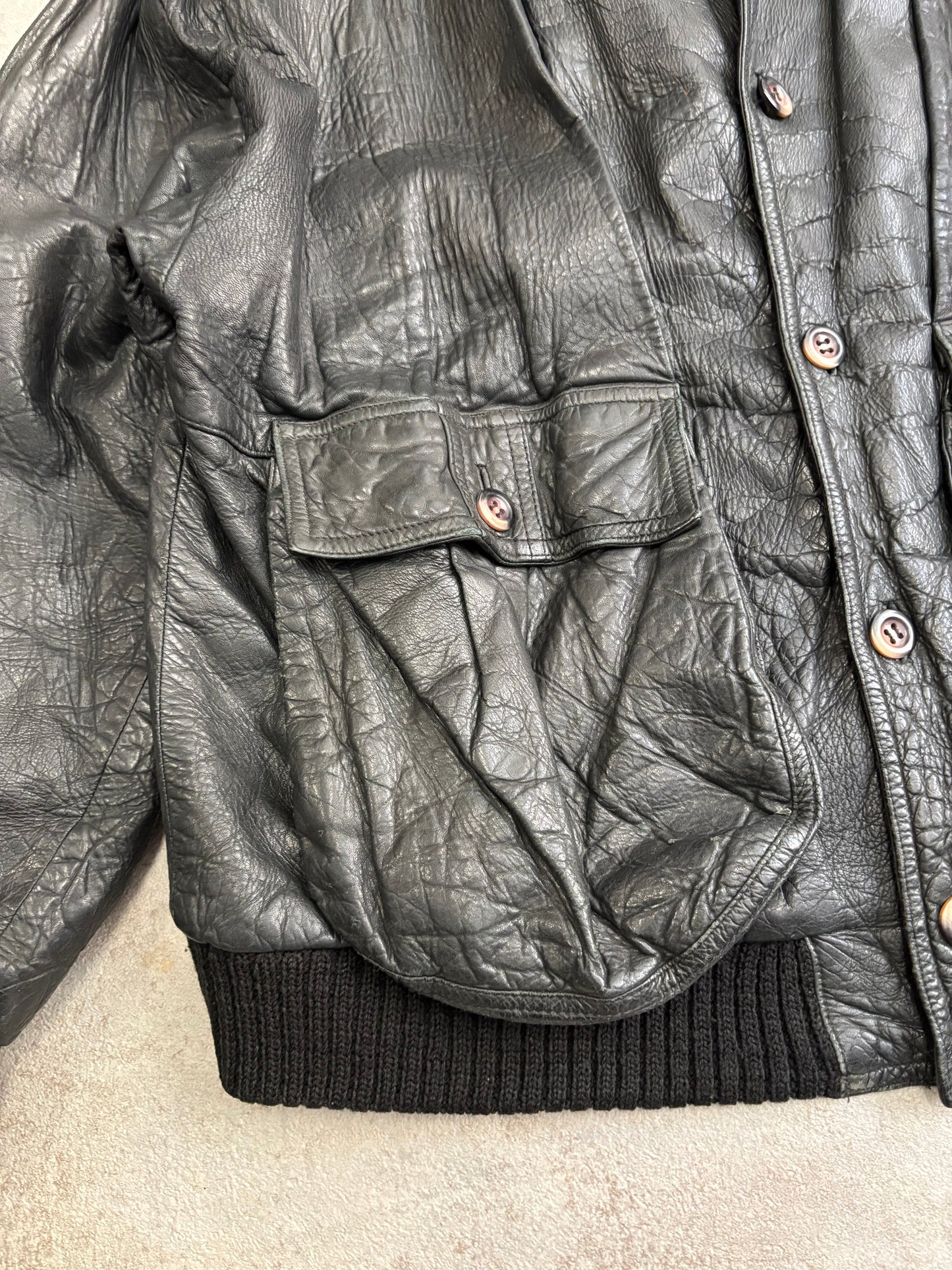 Chaqueta Cuero 100% Marithé François et Girbaud ‘Millésimes’ 90s Vintage - L