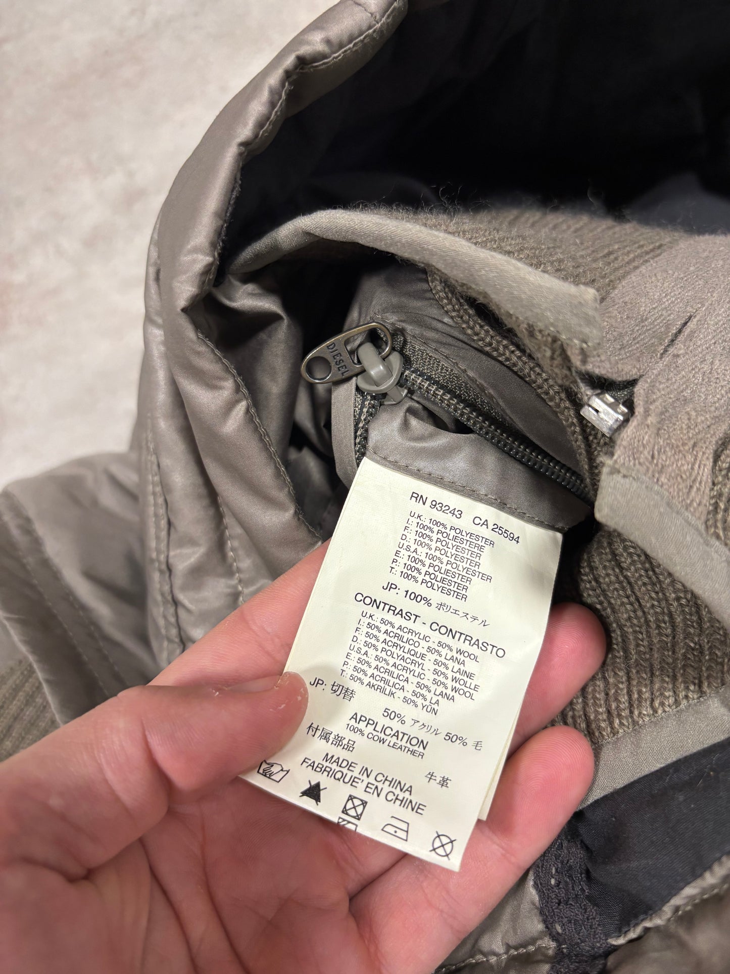 Chaqueta Acolchada Asimétrica Diesel 00s Vintage - M Woman