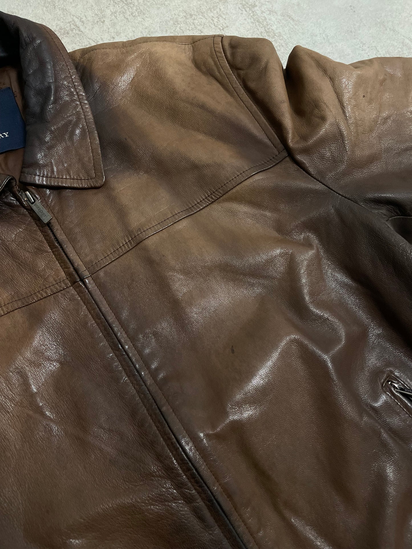 Chaqueta Piel Faded Burberry 00s Vintage - M