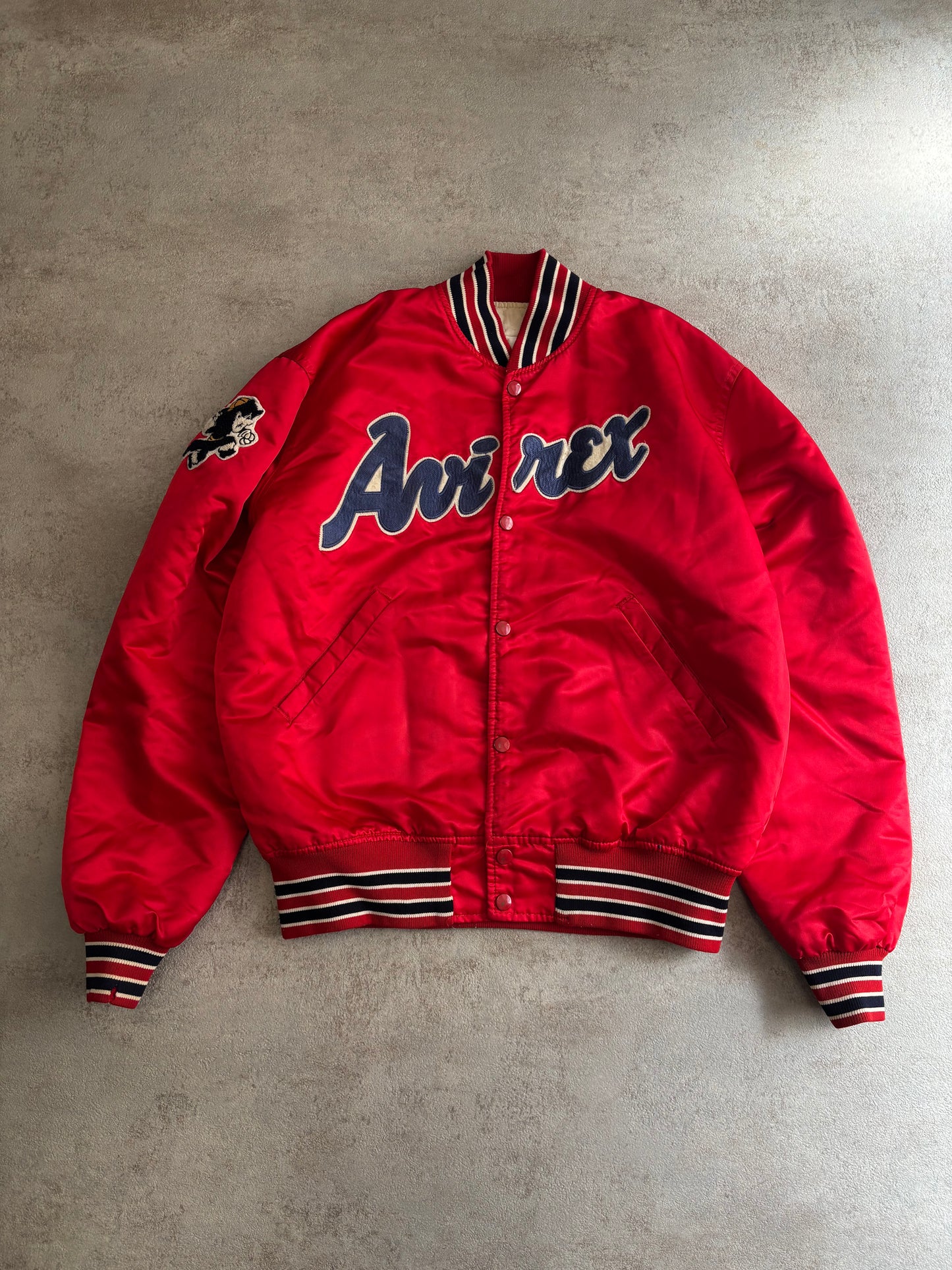 Chaqueta Bomber Varsity Avirex Chicago 1990 Vintage - L