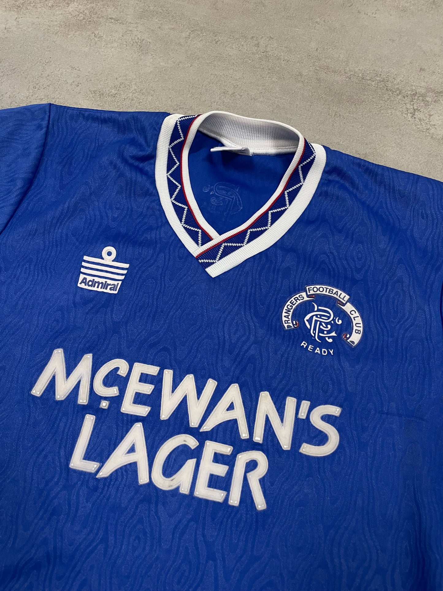 Camiseta Fútbol Vintage Admiral 1990-92 Rangers Kit - L