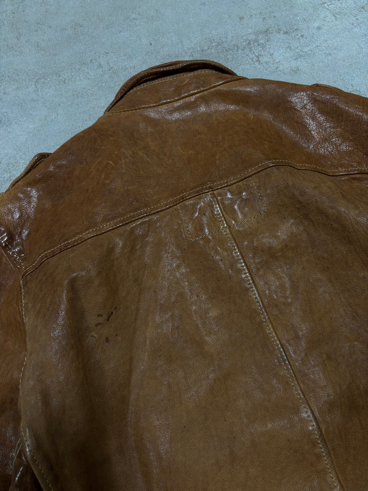 Chaqueta Cuero Distressed Neil Barrett Early 00s Vintage - S