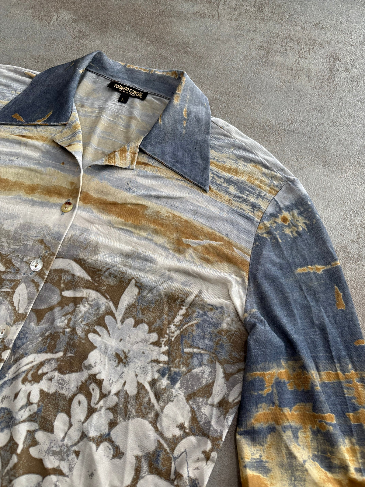 Camisa Fluida ‘Full Print’ Roberto Cavalli 00s Vintage - M Woman