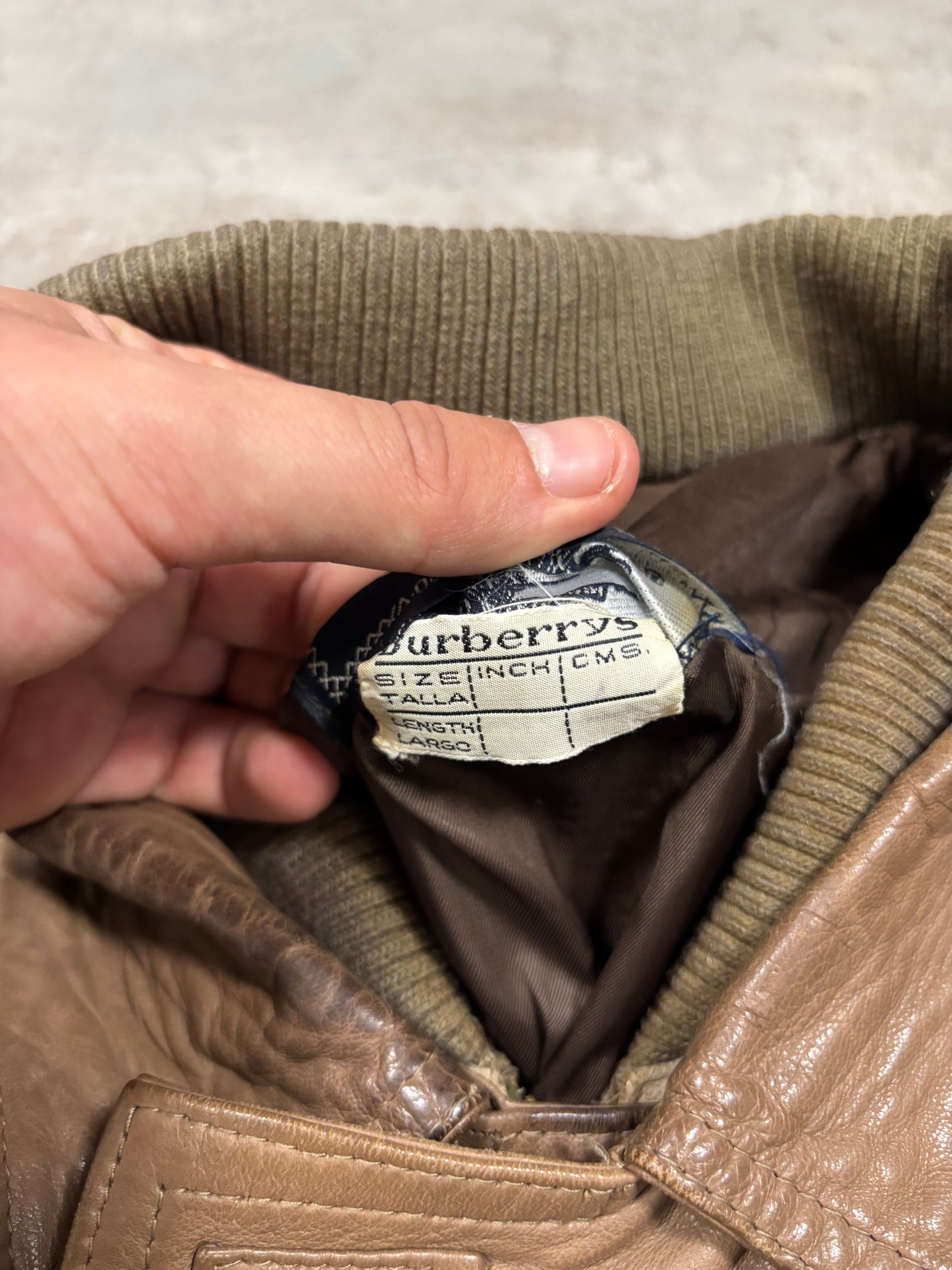 Chaqueta Piel Burberry 90s Vintage - L