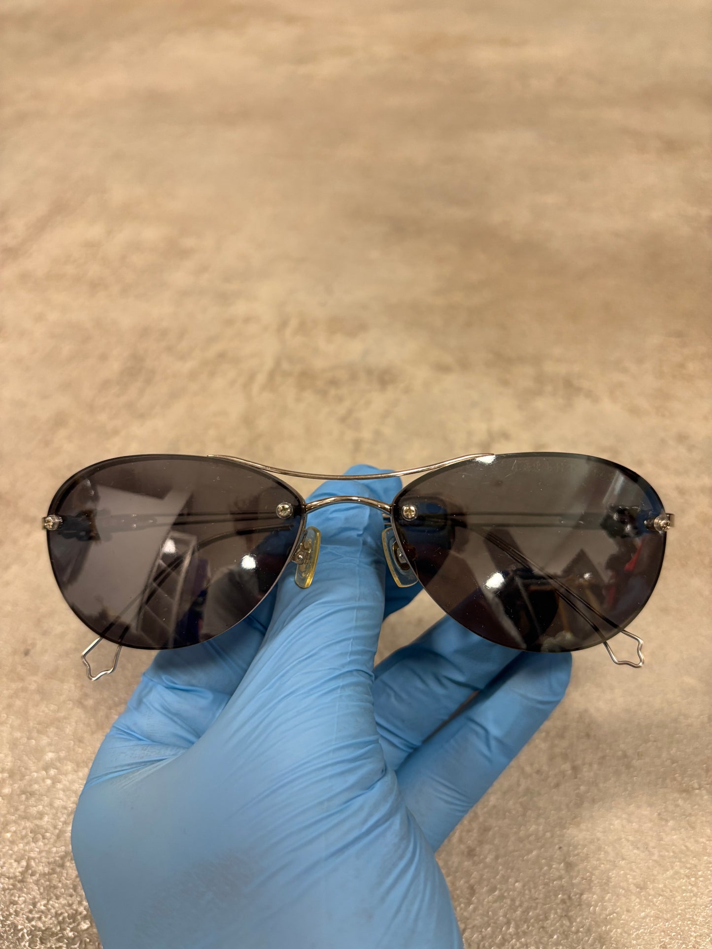 Gafas Ovaladas ‘Drag Pipe IV Shiny Black’ Metálicas Chrome Hearts