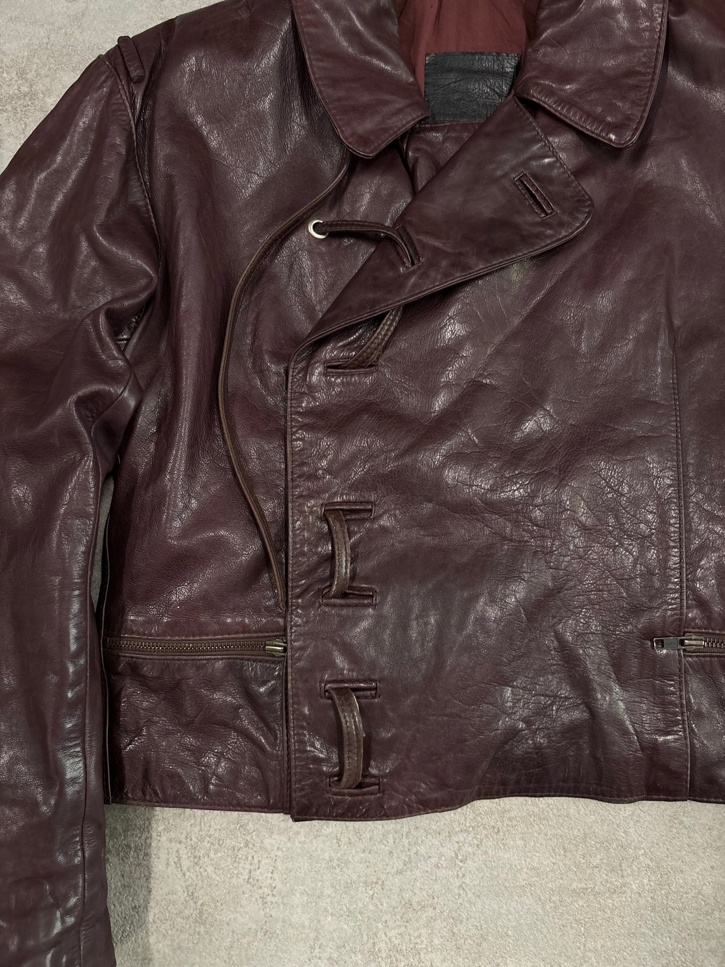 Chaqueta Biker Cuero Marithé François & Girbaud 90s Vintage - S