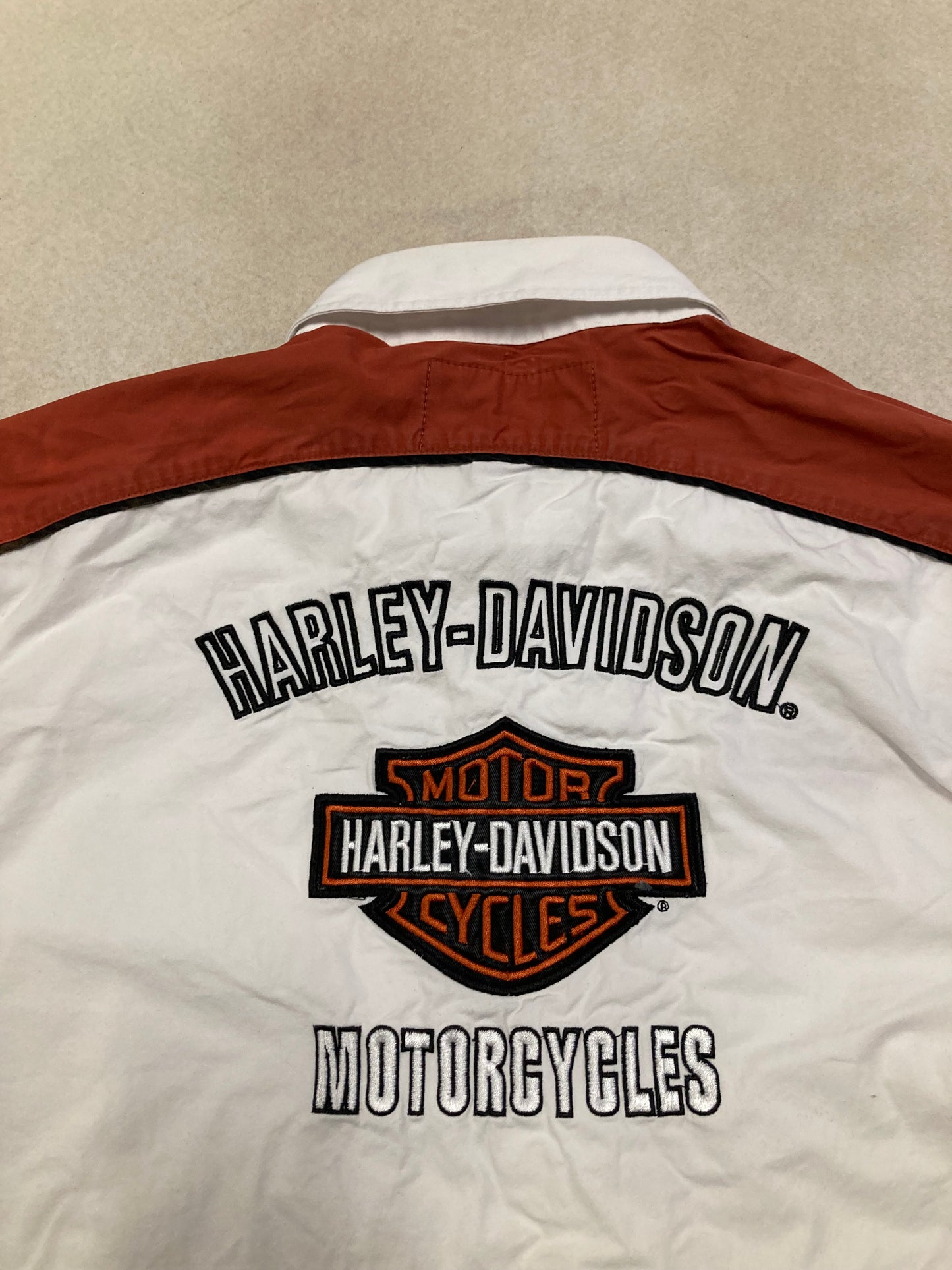 'All Embroidered' Harley Davidson 00s Vintage Shirt - M