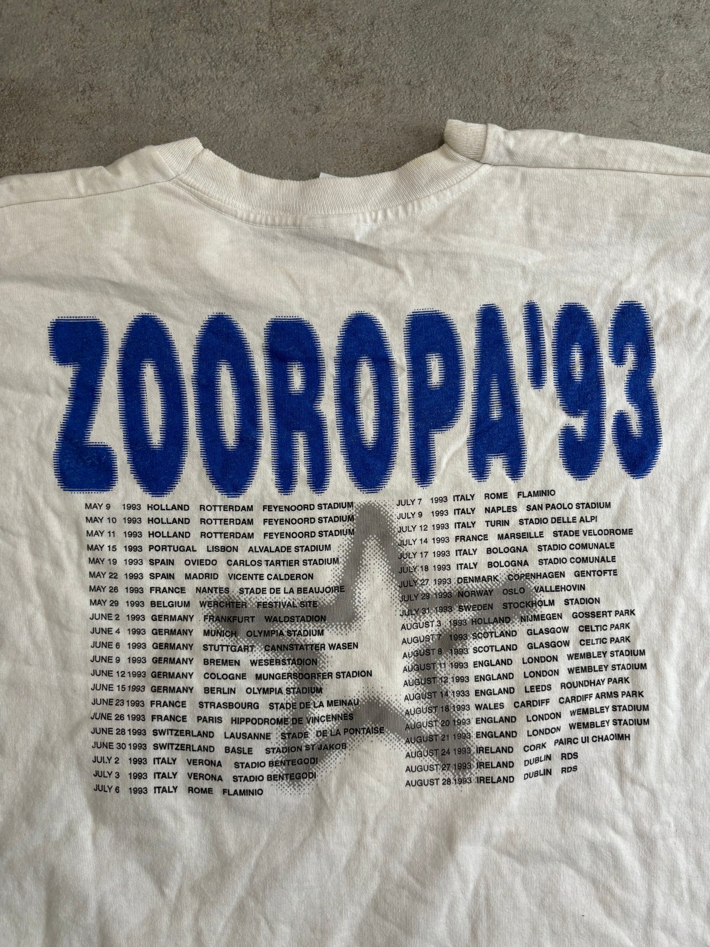 Camiseta U2 Tour Zooropa 1993 Licensed Vintage - XL