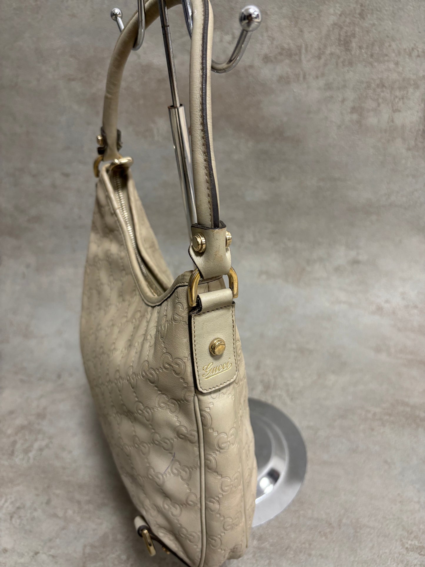 Bolso Hobo D-Ring Abbey Guccissima Cuero Gucci 00s Vintage