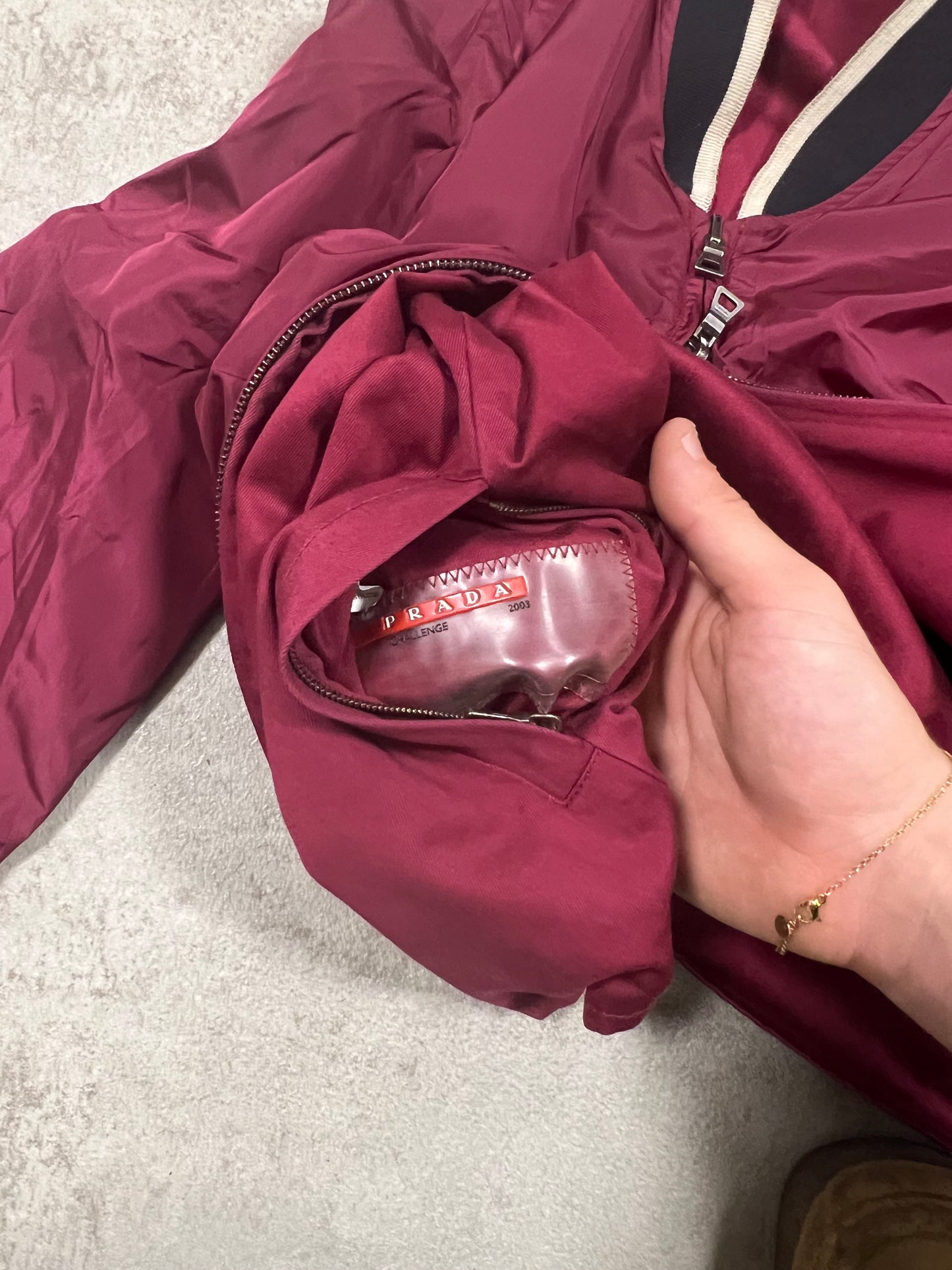 Chaqueta Bomber Reversible Vintage Prada Challenge 2003 - S