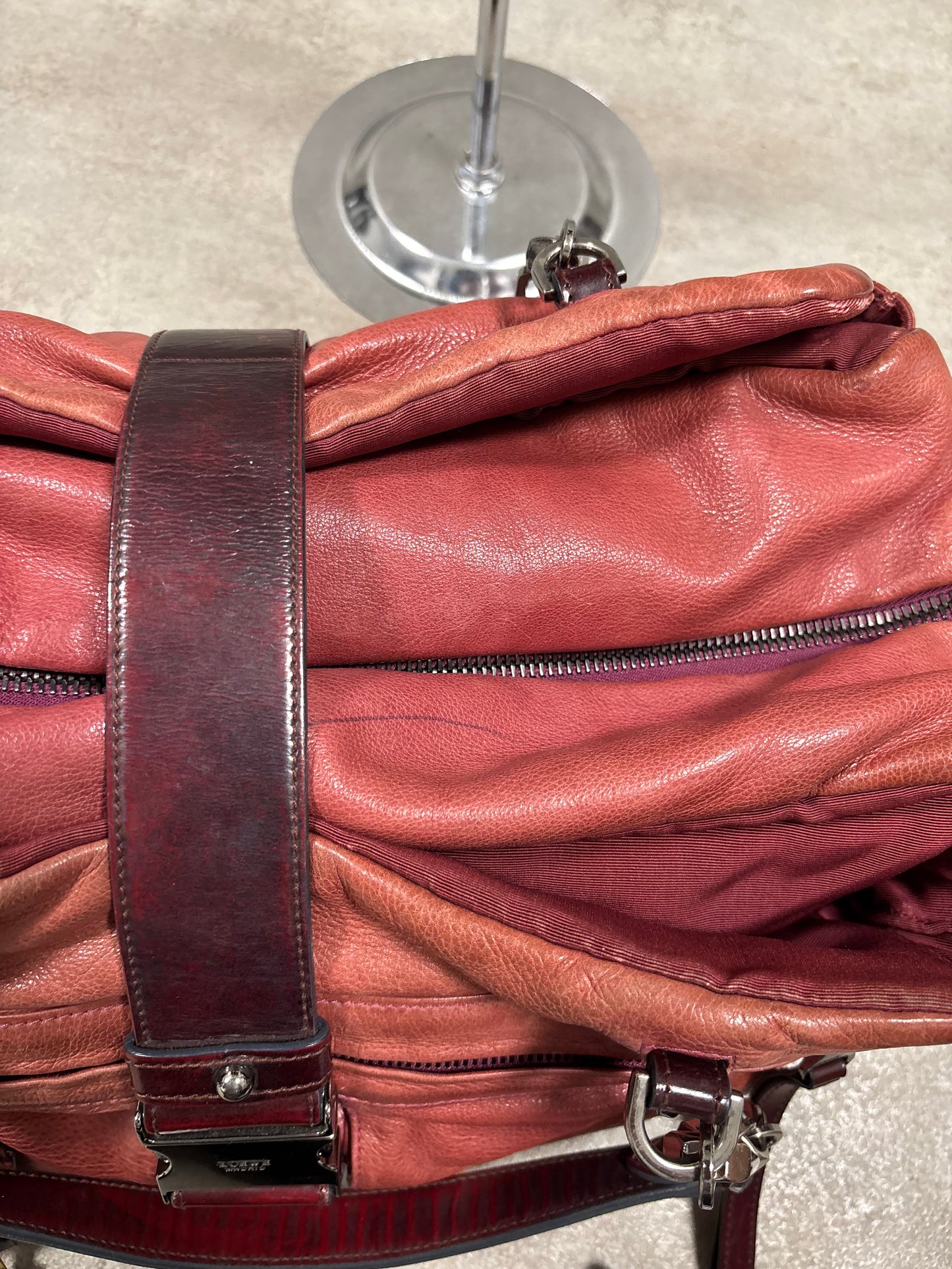 Bolso Hombro Cuero Rojo Loewe