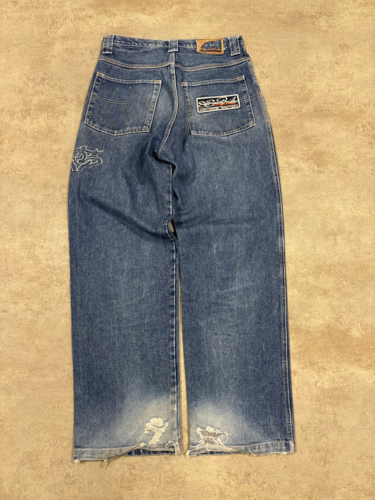 Pantalones Baggy ‘Logo Embroidered’ Sir Benni Miles 00s Vintage - M