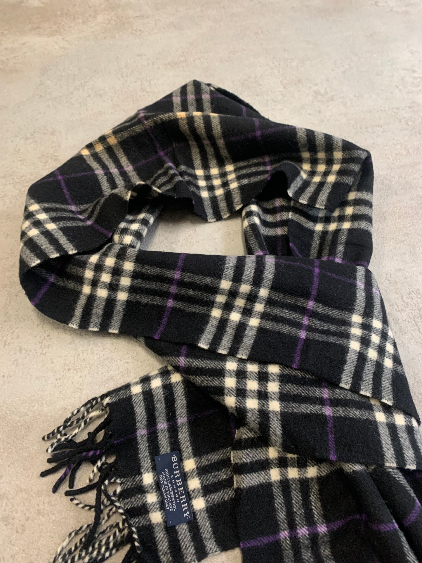 Bufanda Vintage Burberry Black Nova Check 90’s