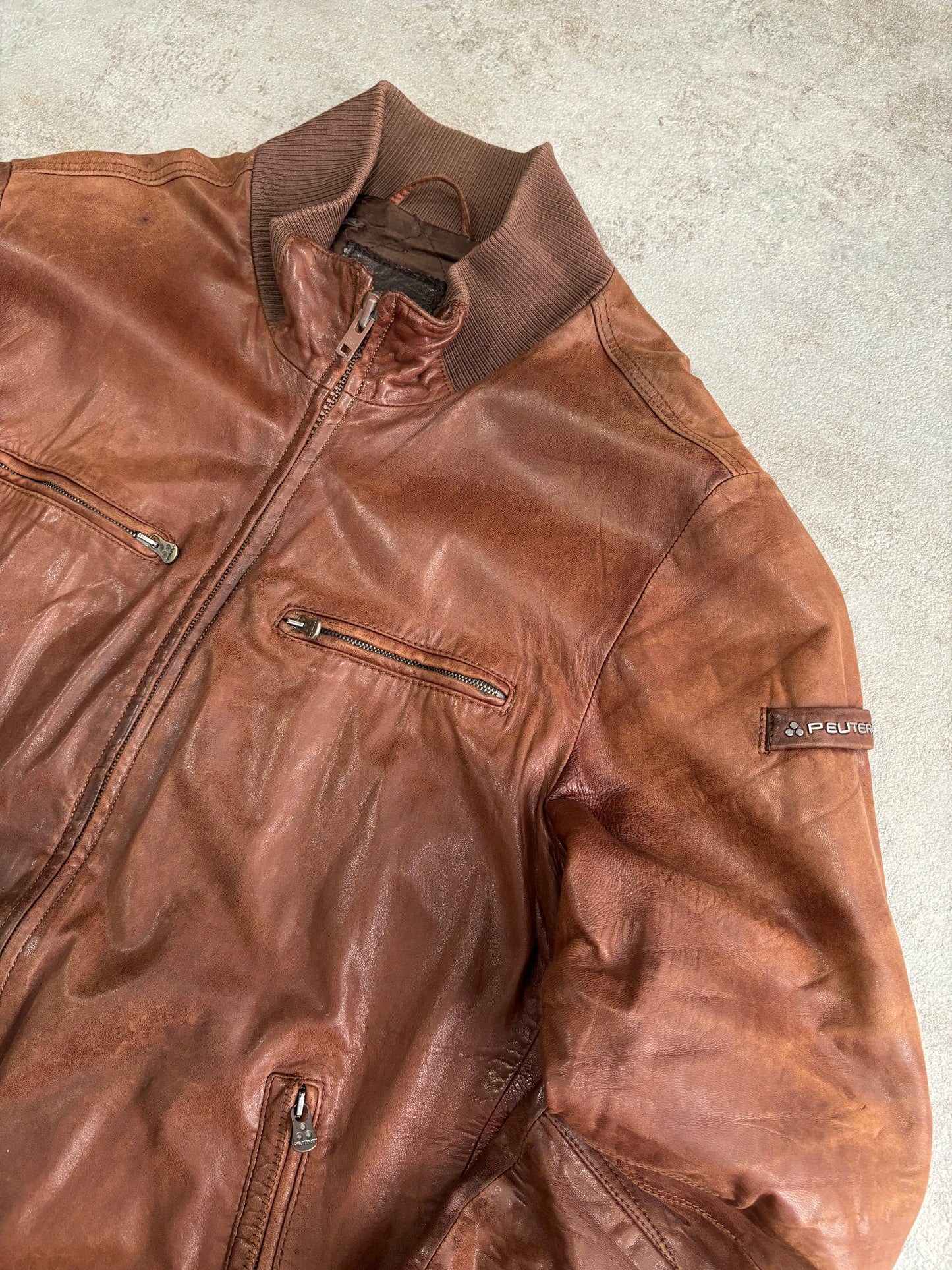 Peuterey Vintage Leather Jacket - L