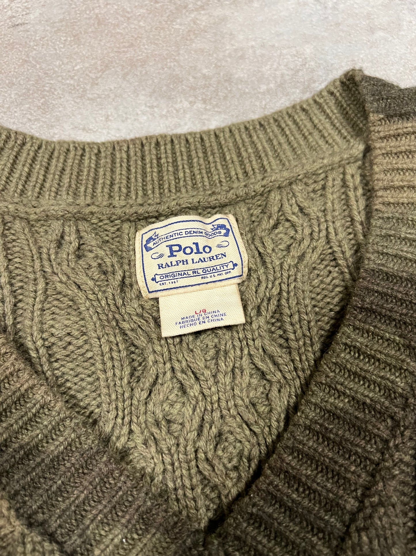 Jersey Lana Militar Vintage Polo Ralph Lauren - M