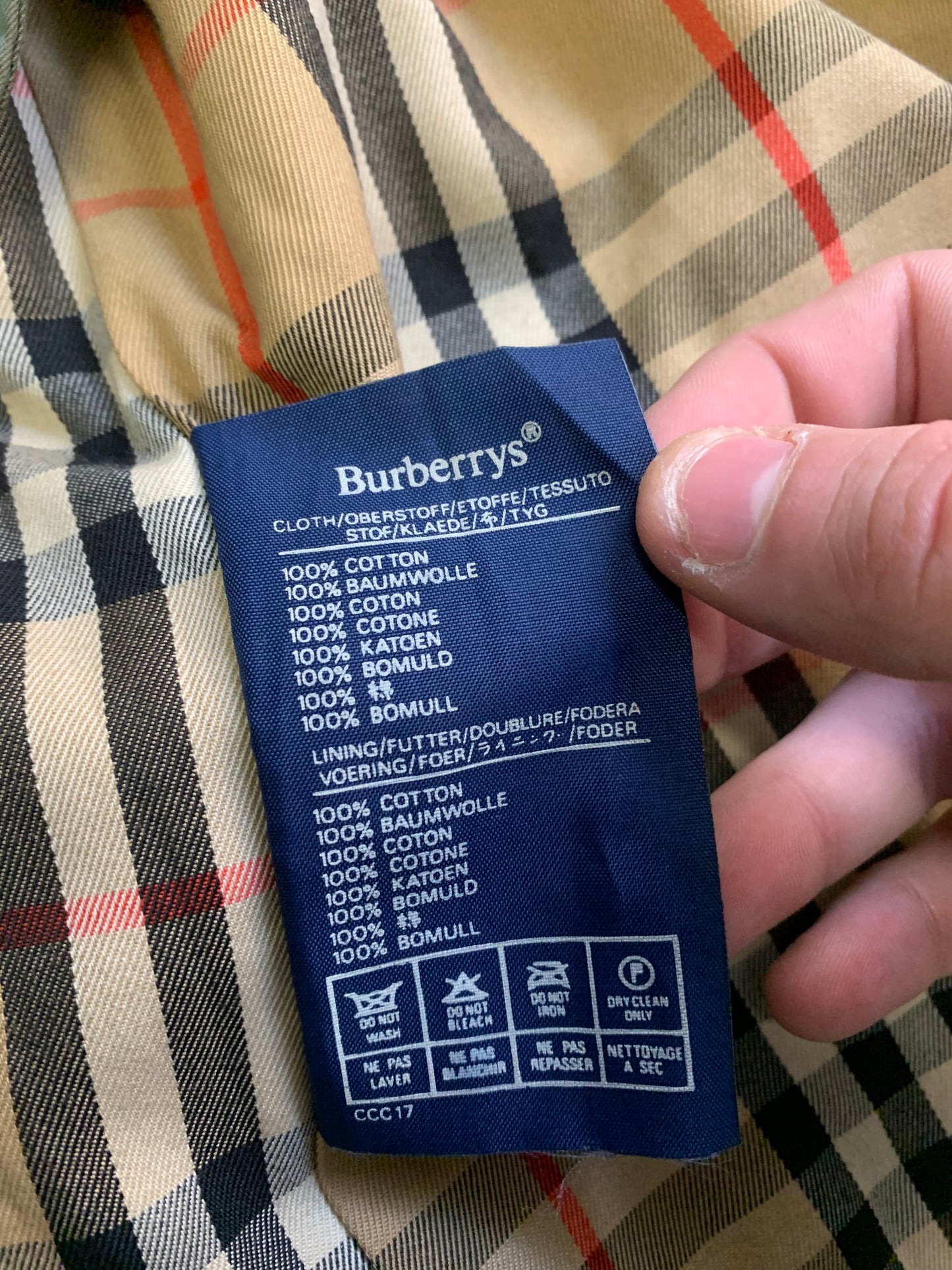 Gabardina Vintage Burberry Nova Check 80’s - L