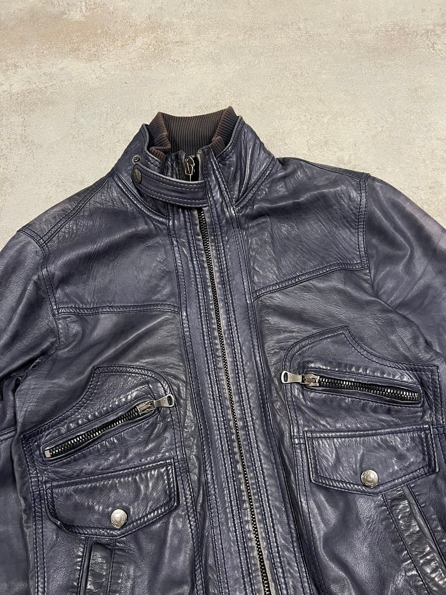 Chaqueta Cuero Ajustada Vintage Dolce & Gabbana 00’s - M