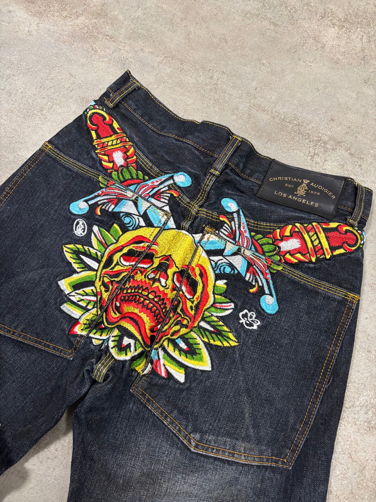 Pantalones ‘All Embroidered’ Christian Audigier 00s Vintage - S