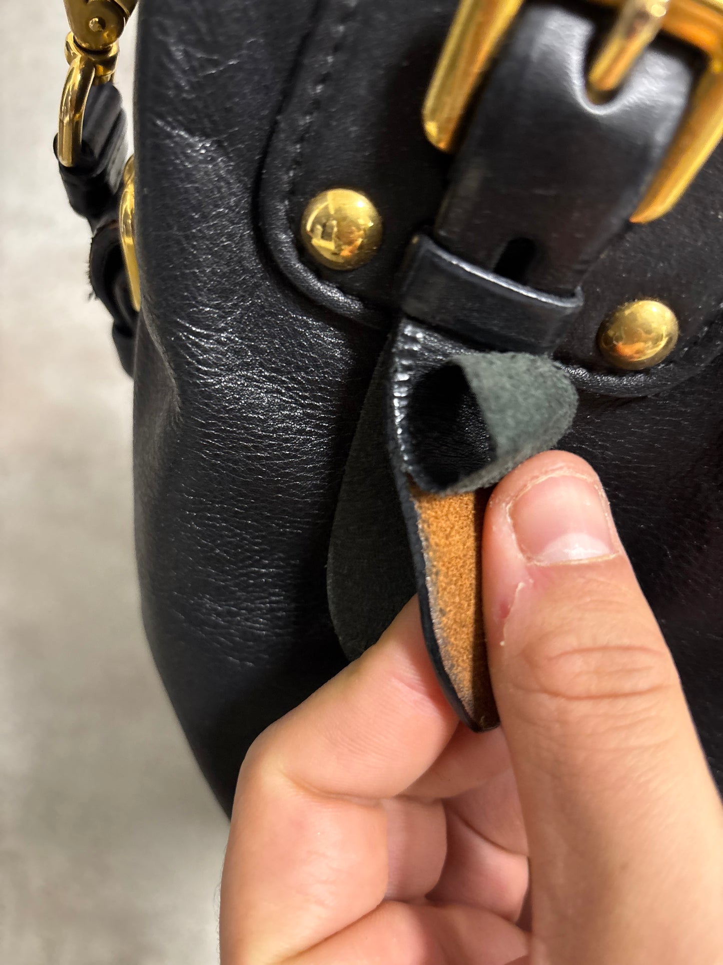 Bolso Satchel Cuero Prada 00s Vintage