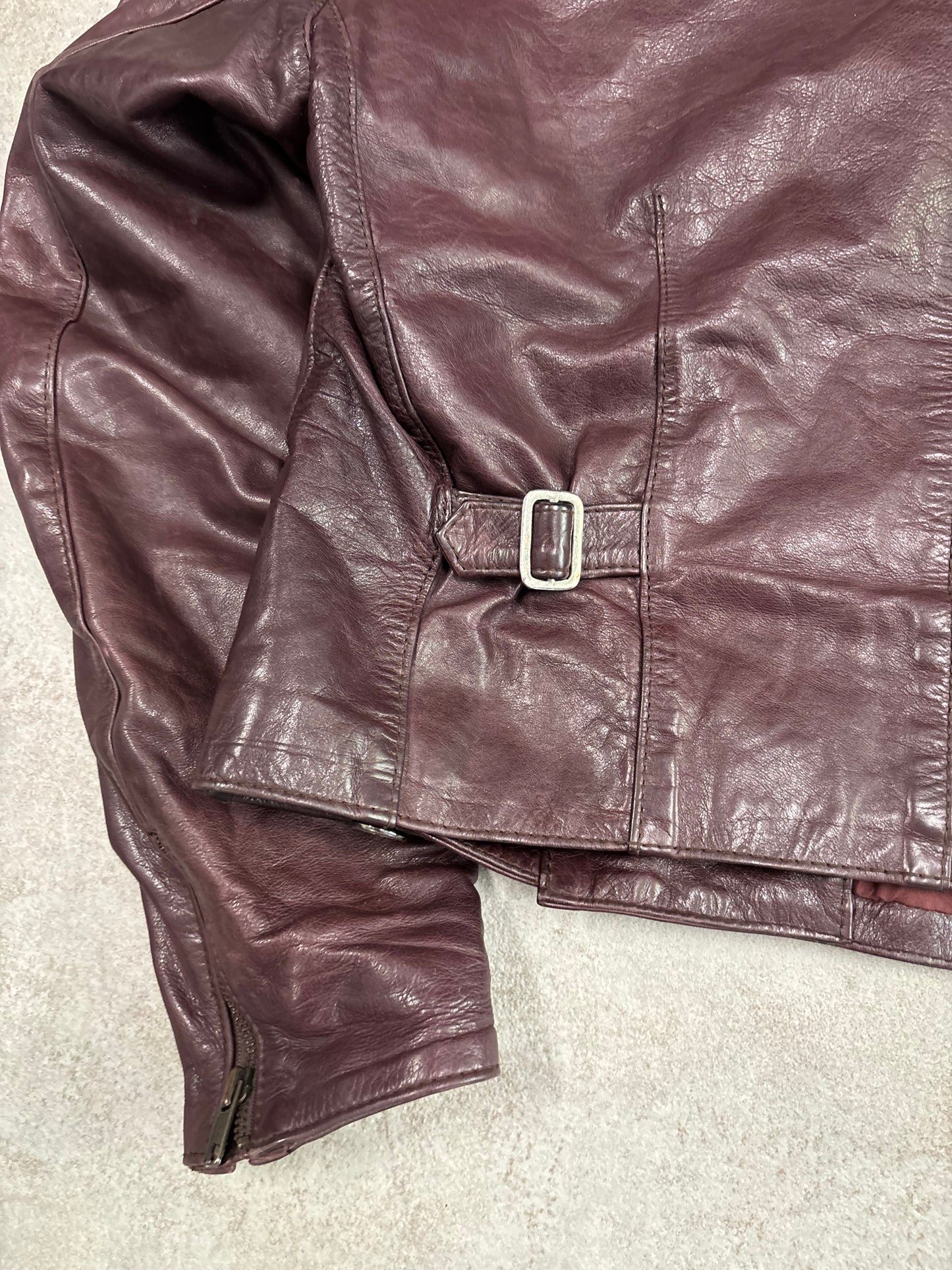 Chaqueta Biker Cuero Marithé François & Girbaud 90s Vintage - S