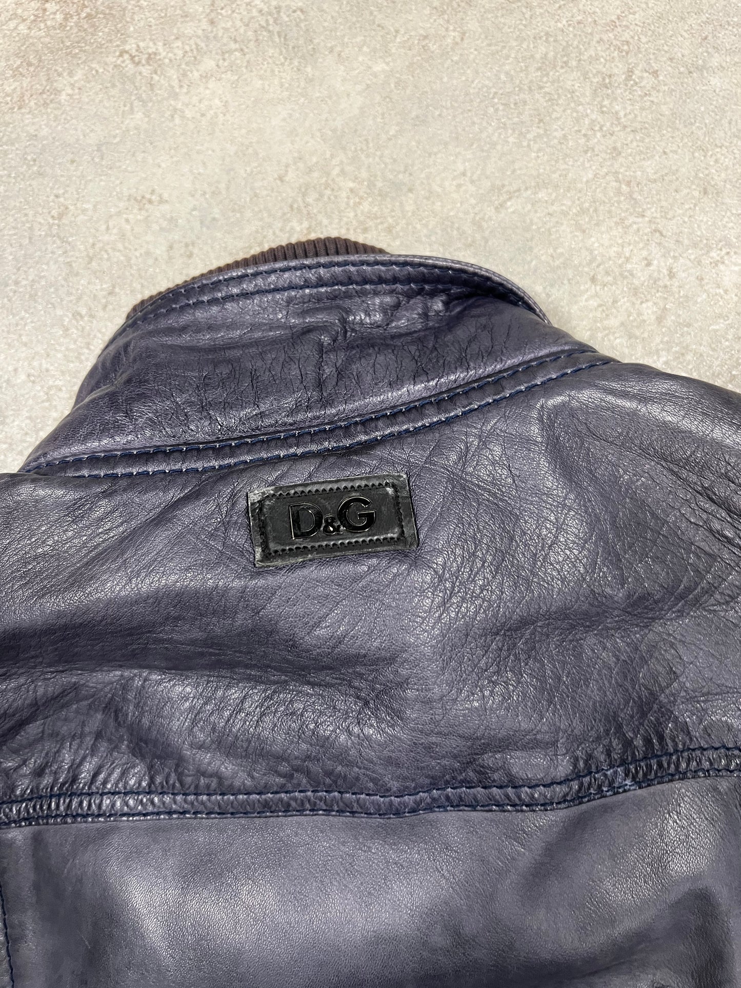 Chaqueta Cuero Ajustada Vintage Dolce & Gabbana 00’s - M