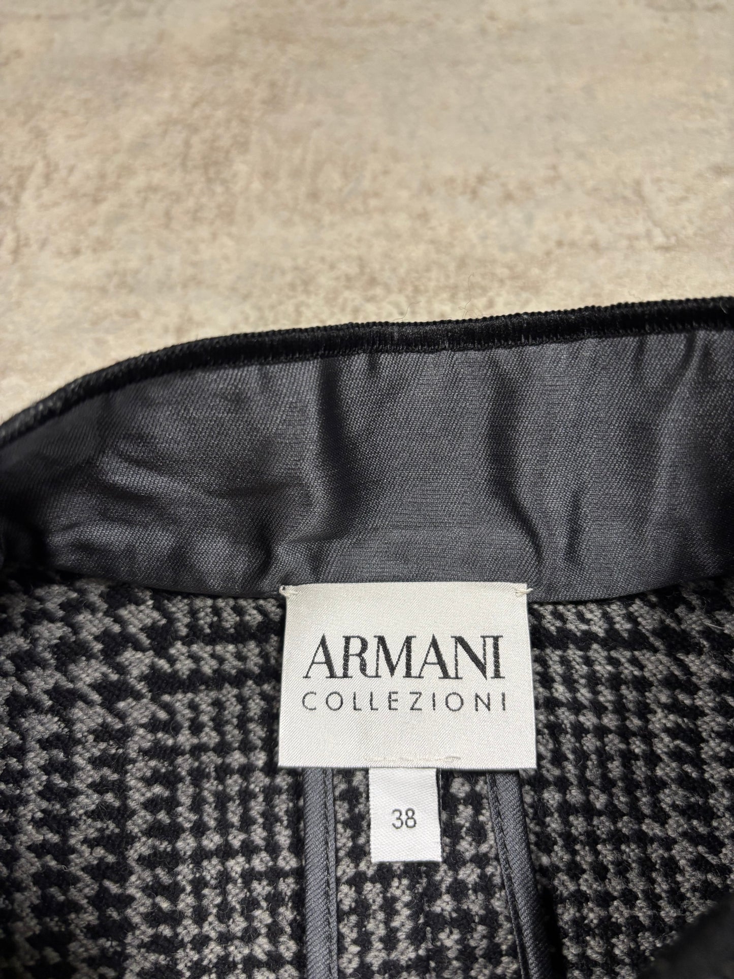 Blazer Largo Estructura Tweed Armani Collezioni 90s Vintage - M