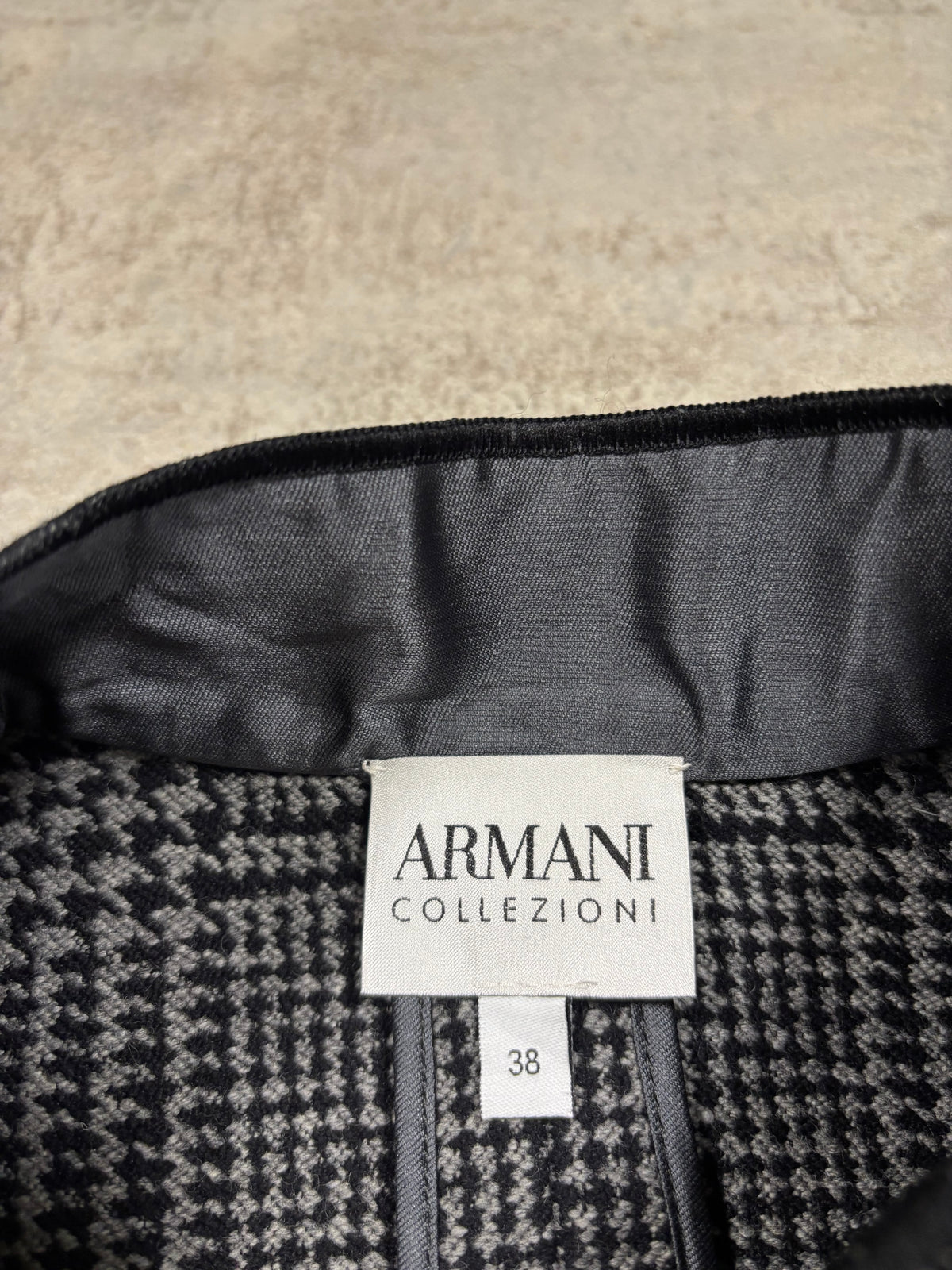 Blazer Largo Estructura Tweed Armani Collezioni 90s Vintage - M
