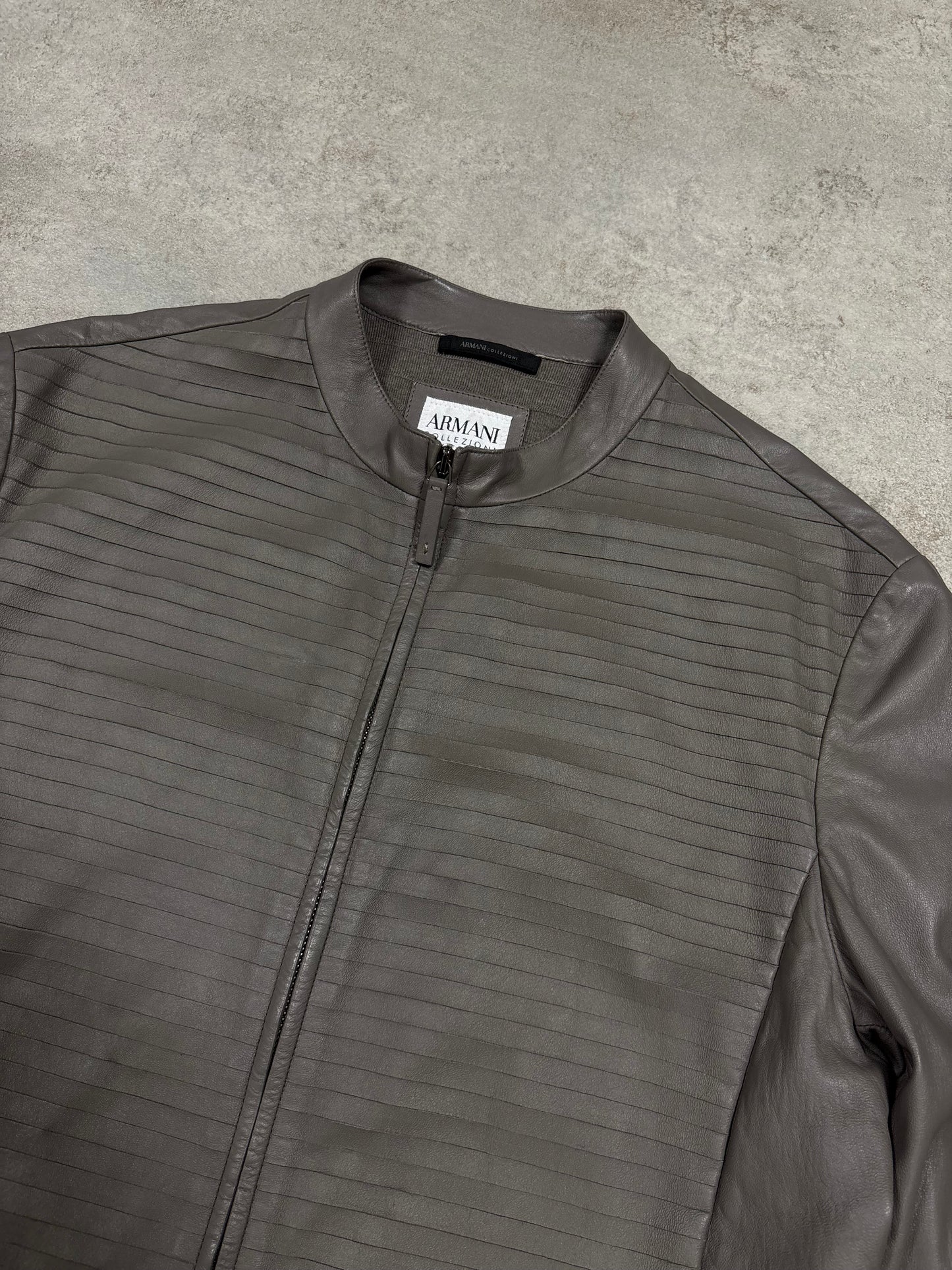 Chaqueta Cuero Panelado Armani Collezioni - M