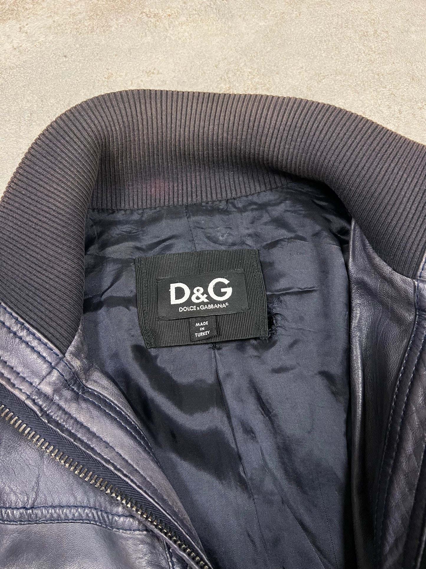 Chaqueta Cuero Ajustada Vintage Dolce & Gabbana 00’s - M