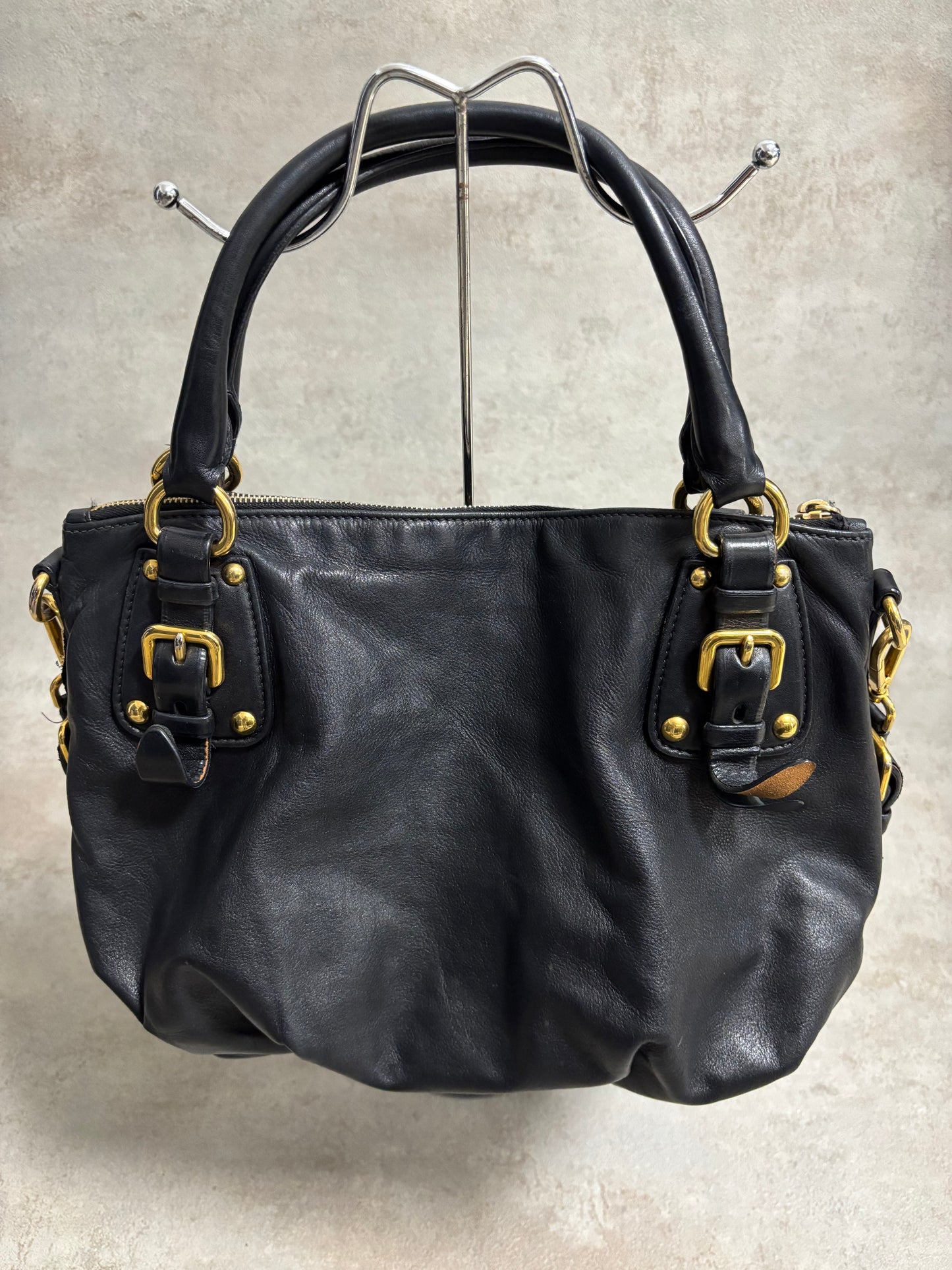 Bolso Satchel Cuero Prada 00s Vintage