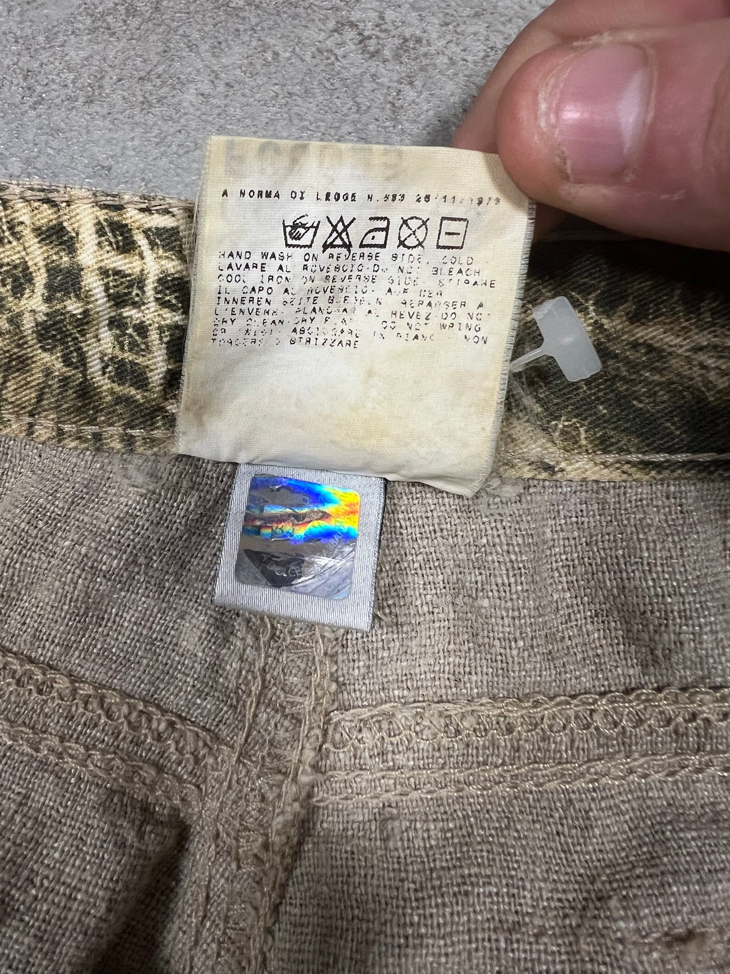 Pantalones Cargo ‘Hemp’ Cáñamo Vintage Dolce & Gabbana 2000’s - S