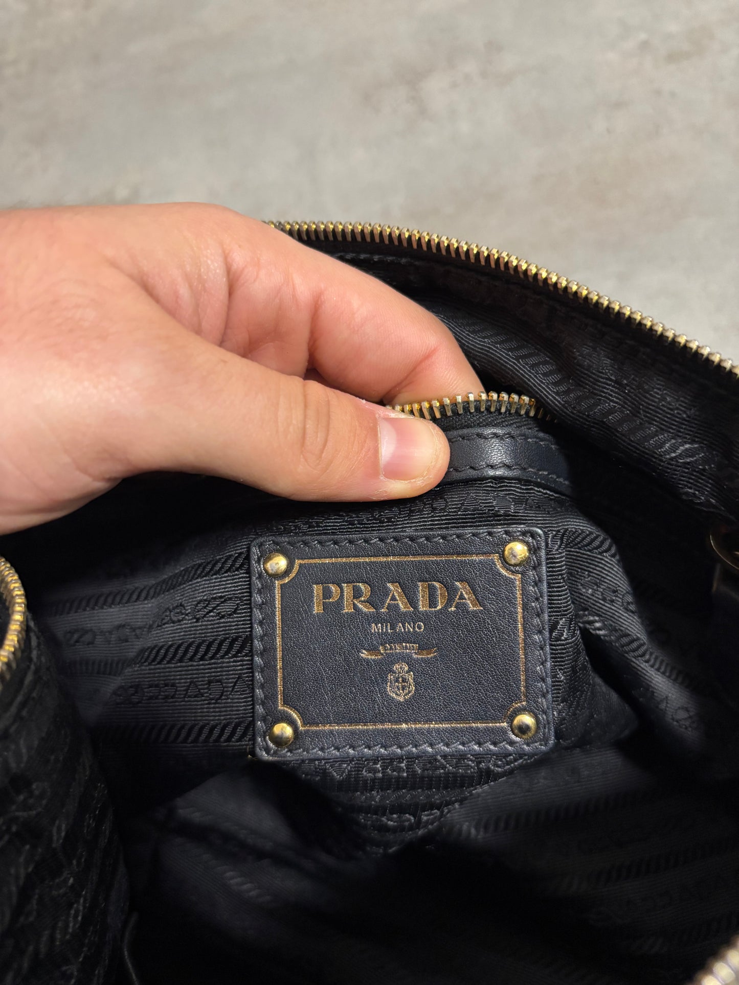 Bolso Satchel Cuero Prada 00s Vintage