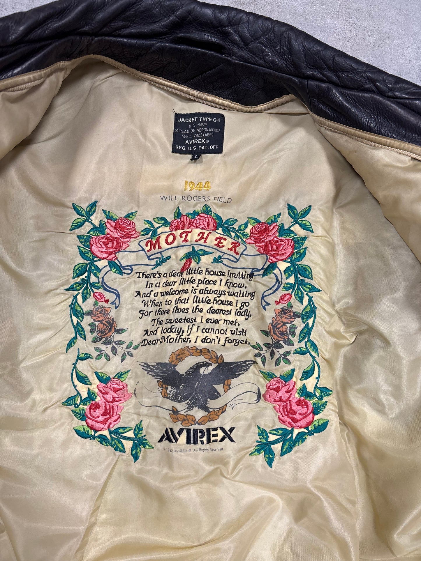 Chaqueta Cuero G-1 Avirex 1992 Vintage - L