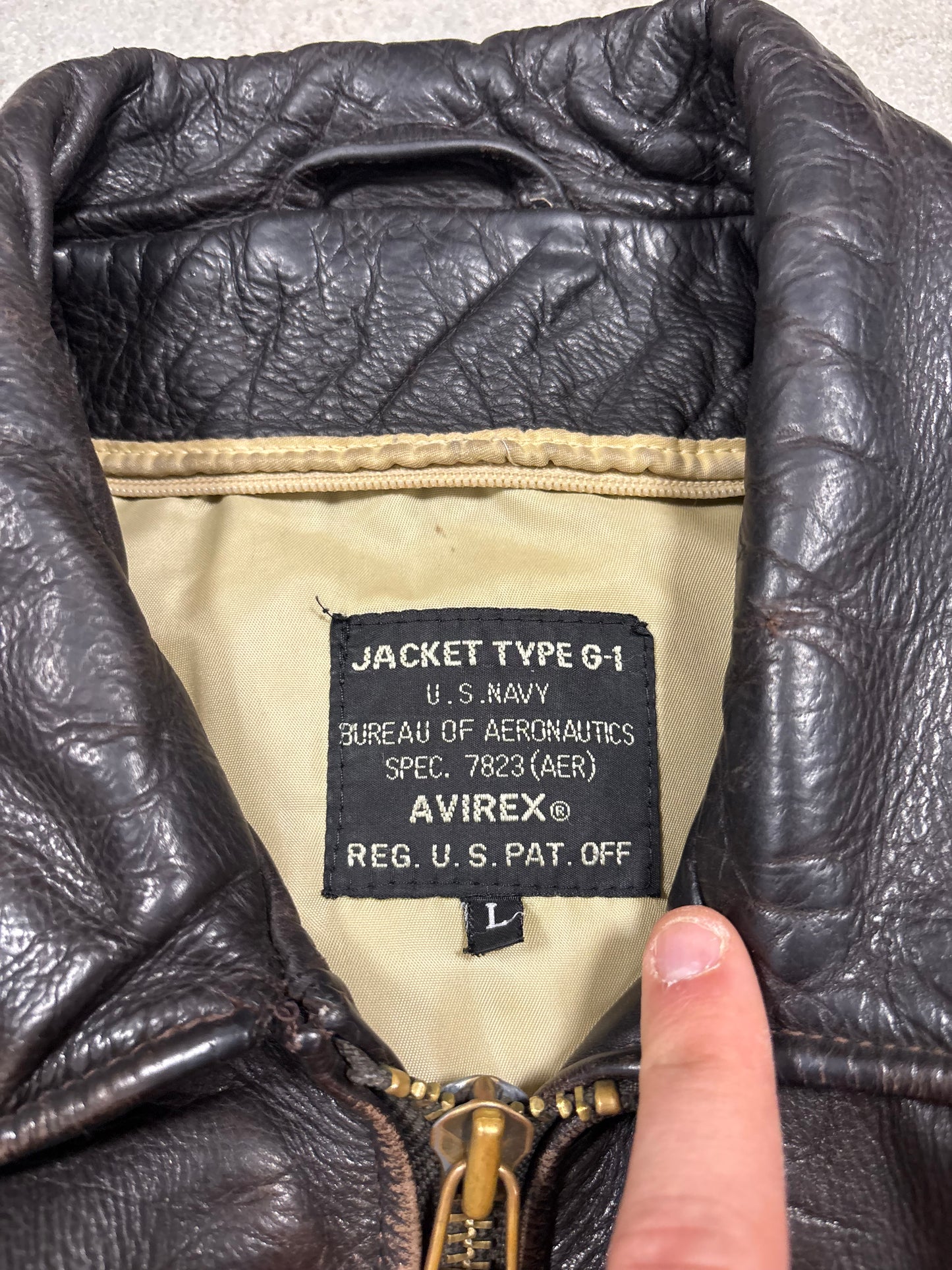 Chaqueta Cuero G-1 Avirex 1992 Vintage - L