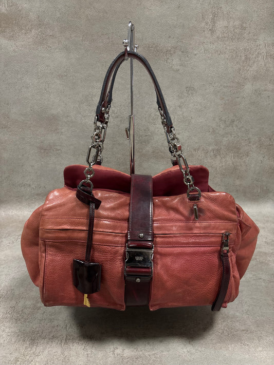 Bolso Hombro Cuero Rojo Loewe