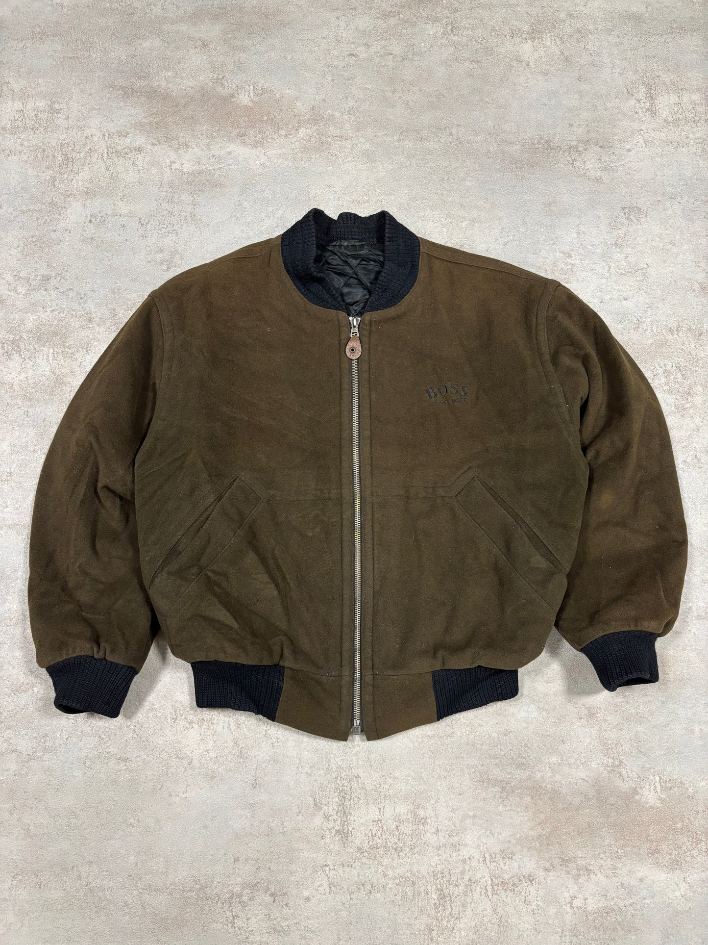 Chaqueta Bomber Cashmere Hugo Boss 90s Vintage - L