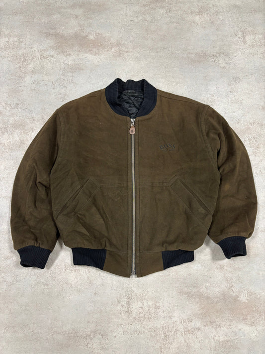Chaqueta Bomber Cashmere Hugo Boss 90s Vintage - L