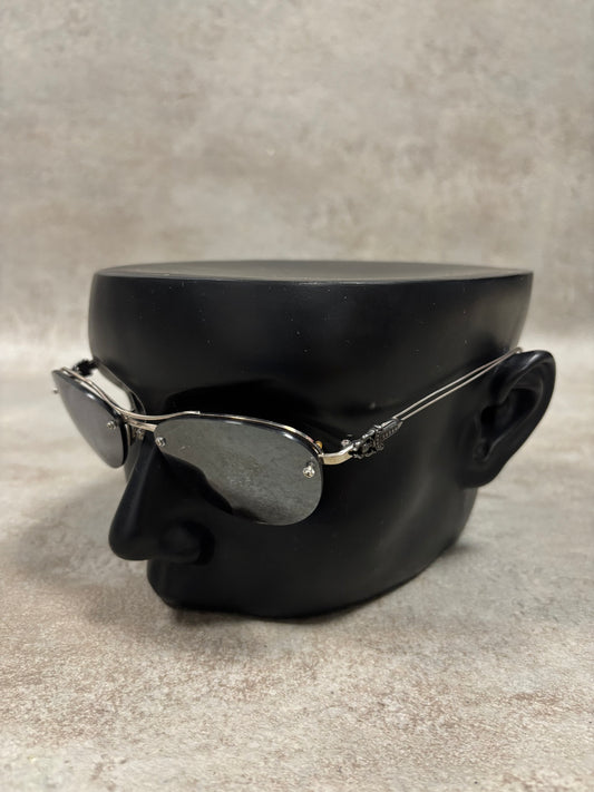 Gafas Ovaladas ‘Drag Pipe IV Shiny Black’ Metálicas Chrome Hearts