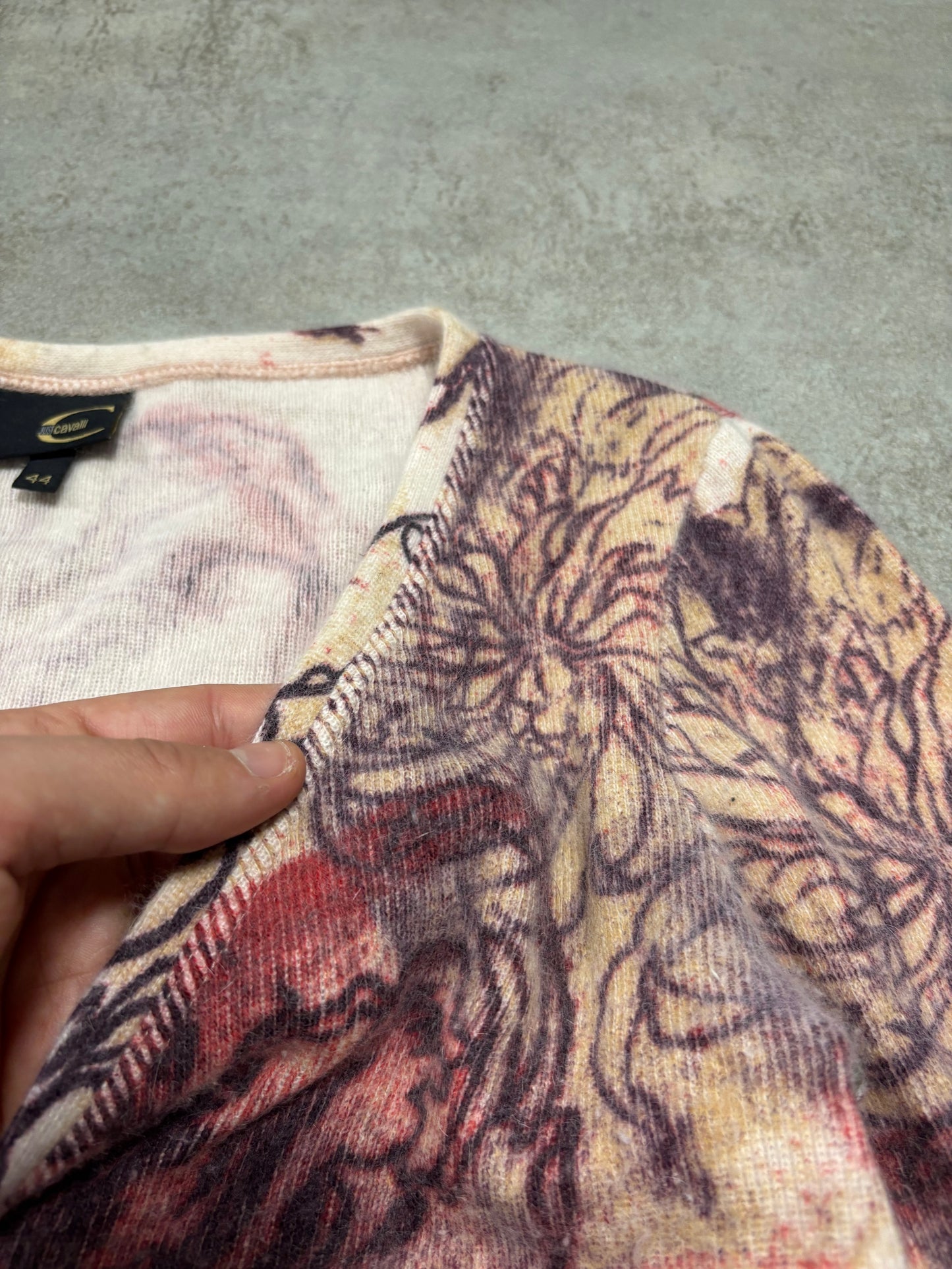 Jersey Top Manga Larga Cruzado ‘Total Print’ Just Cavalli 2002 Vintage - M