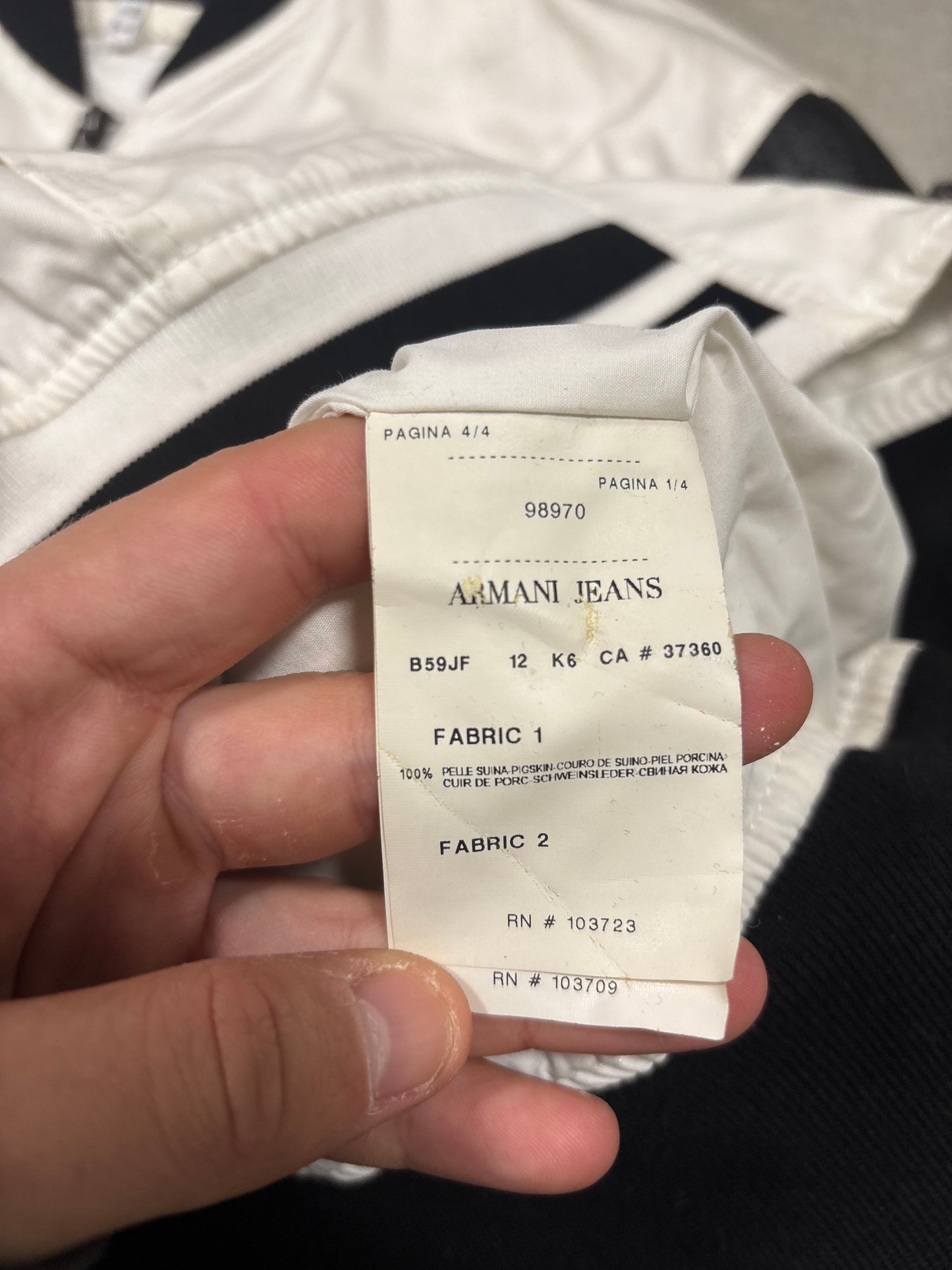 Chaqueta Cuero Varsity College Armani Jeans 00s Vintage - S